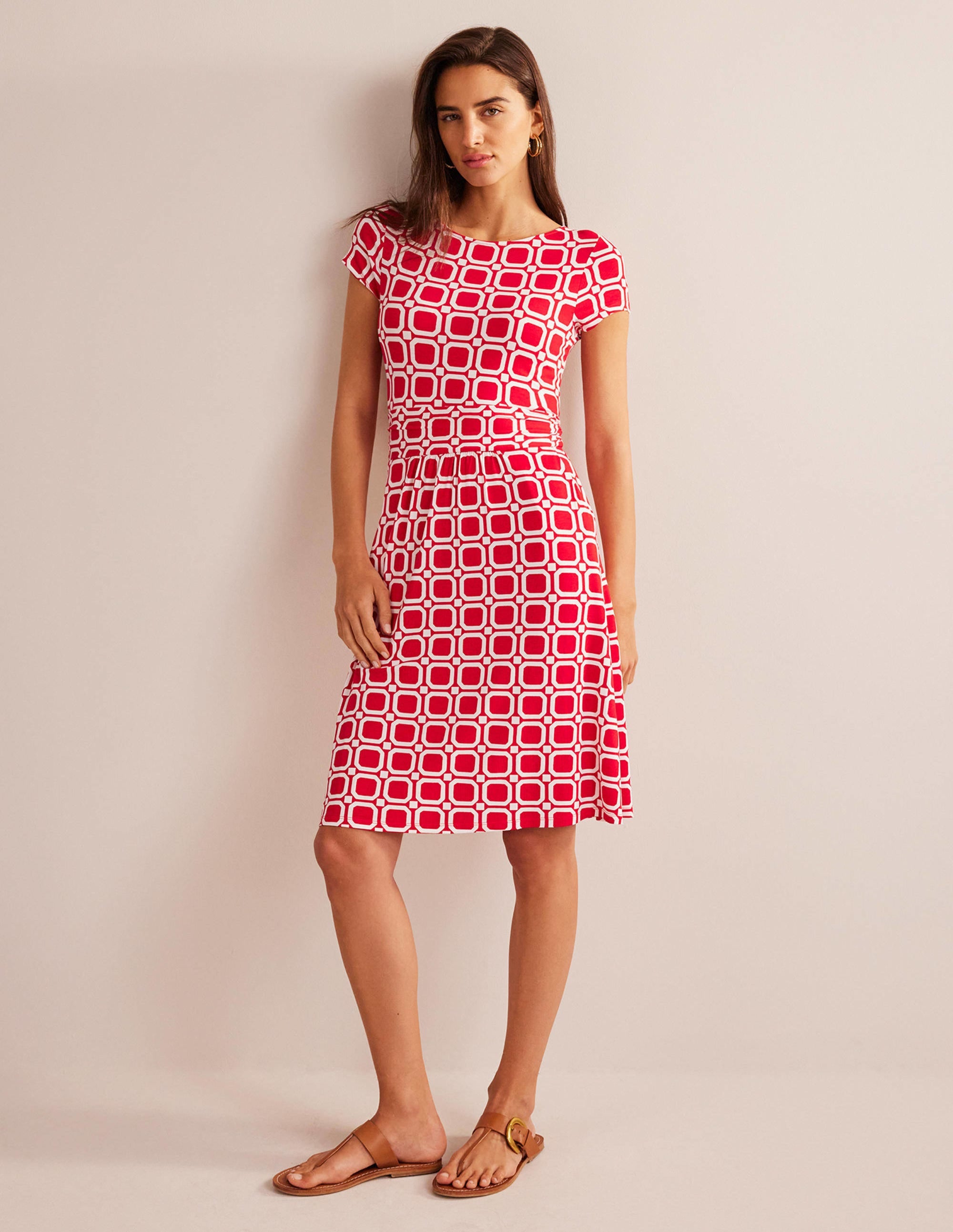 Amelie Jerseykleid-Pepperoni, Block Würfel - Image 1