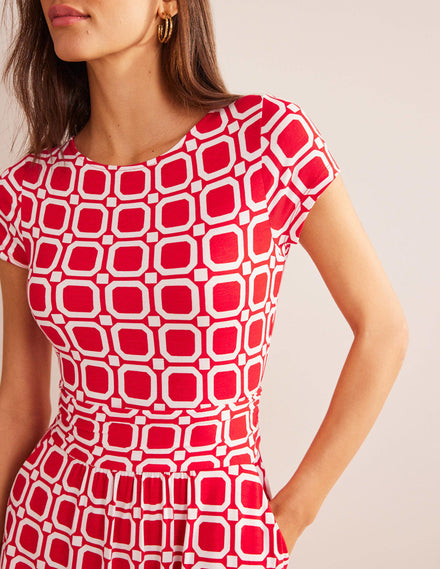 Amelie Jerseykleid-Pepperoni, Block Würfel