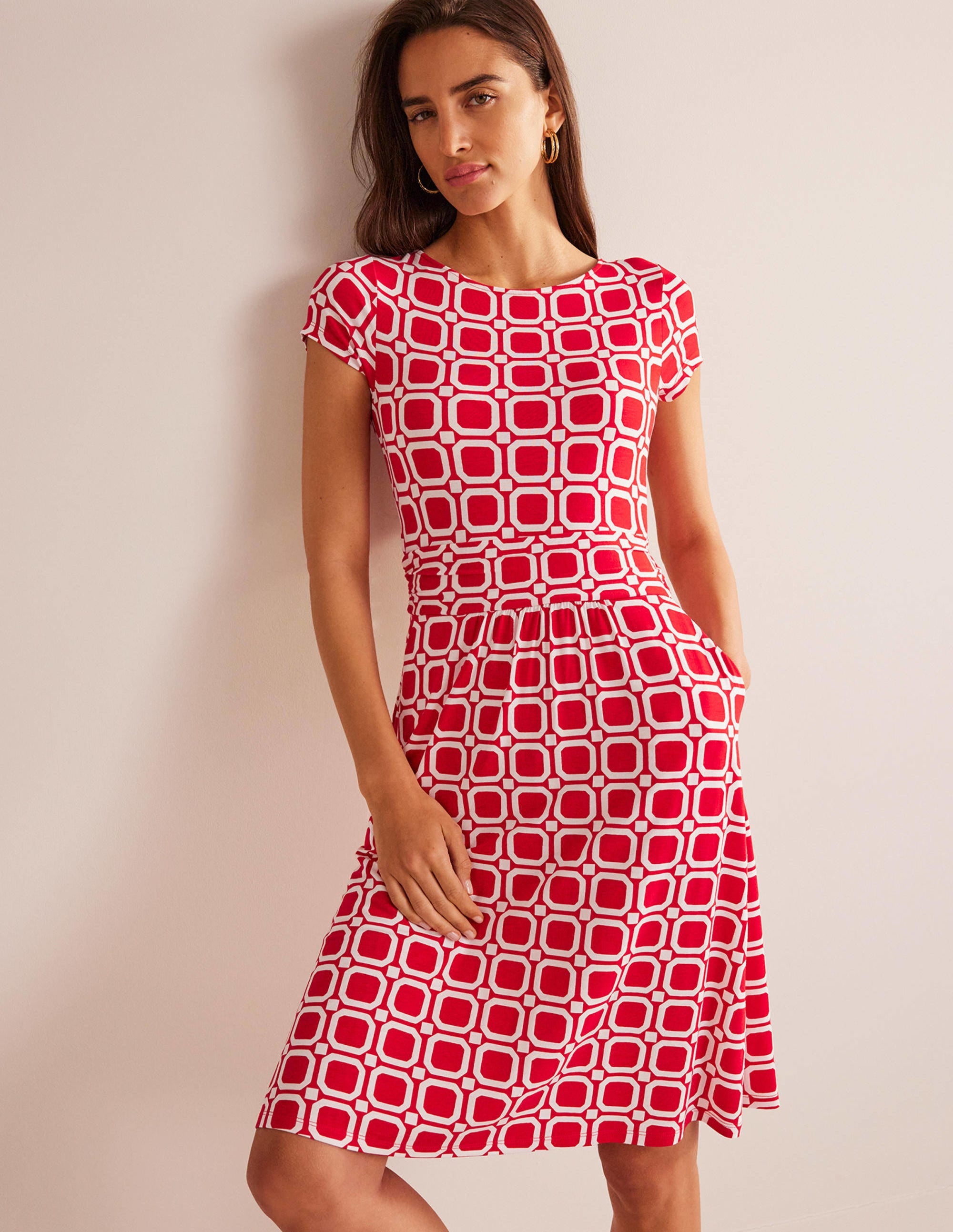 Amelie Jerseykleid-Pepperoni, Block Würfel - Image 4