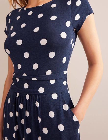 Amelie Jerseykleid-Französisches Marineblau, Farbflecken