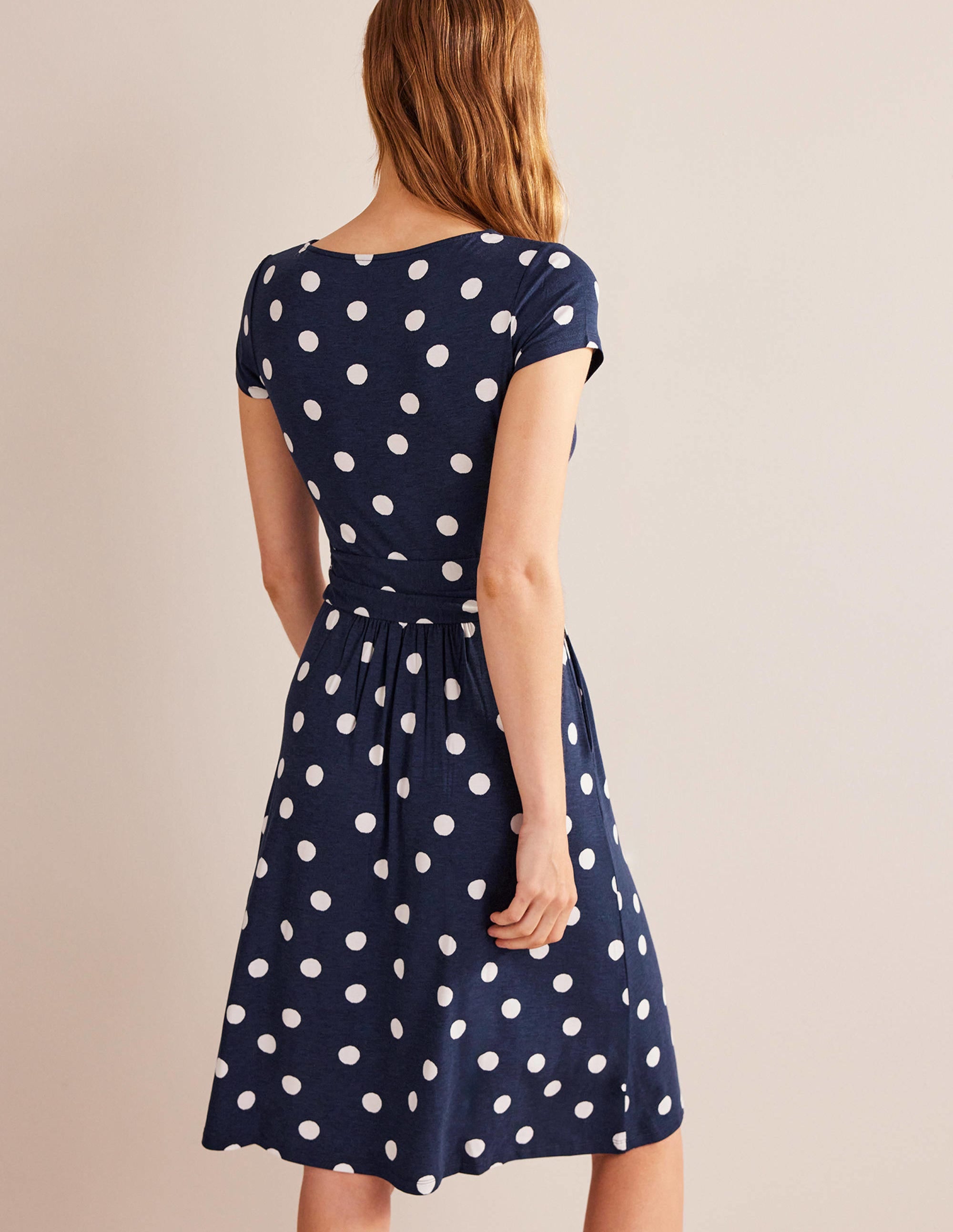 Robe Amelie en jersey-Bleu marine foncé, motif Painterly Spot - Image 3