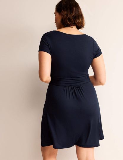 Amelie Jersey Dress-Navy