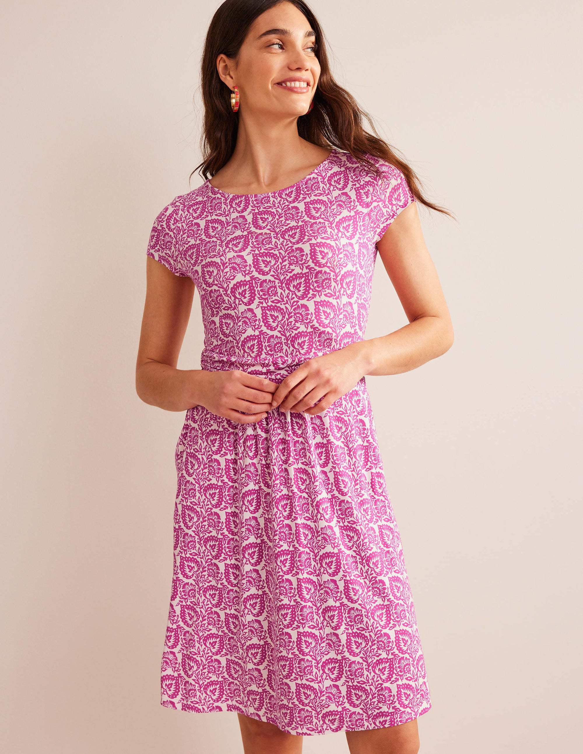 Robe Amelie en jersey-Rose phlox, motif Oak Terrace - Image 4