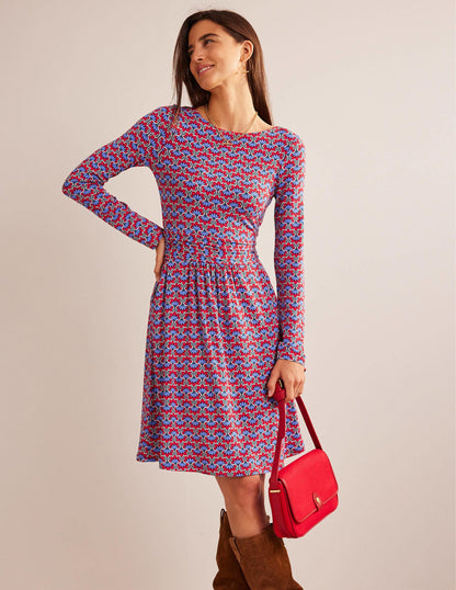 Abigail Jerseykleid-Pepperoni, Geo Blütenblätter-4