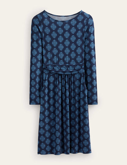 Abigail Jerseykleid-Französisches Marineblau, Mosaik-7