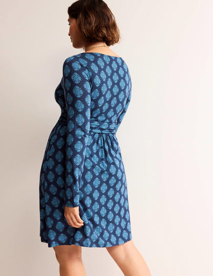 Abigail Jerseykleid-Französisches Marineblau, Mosaik-6