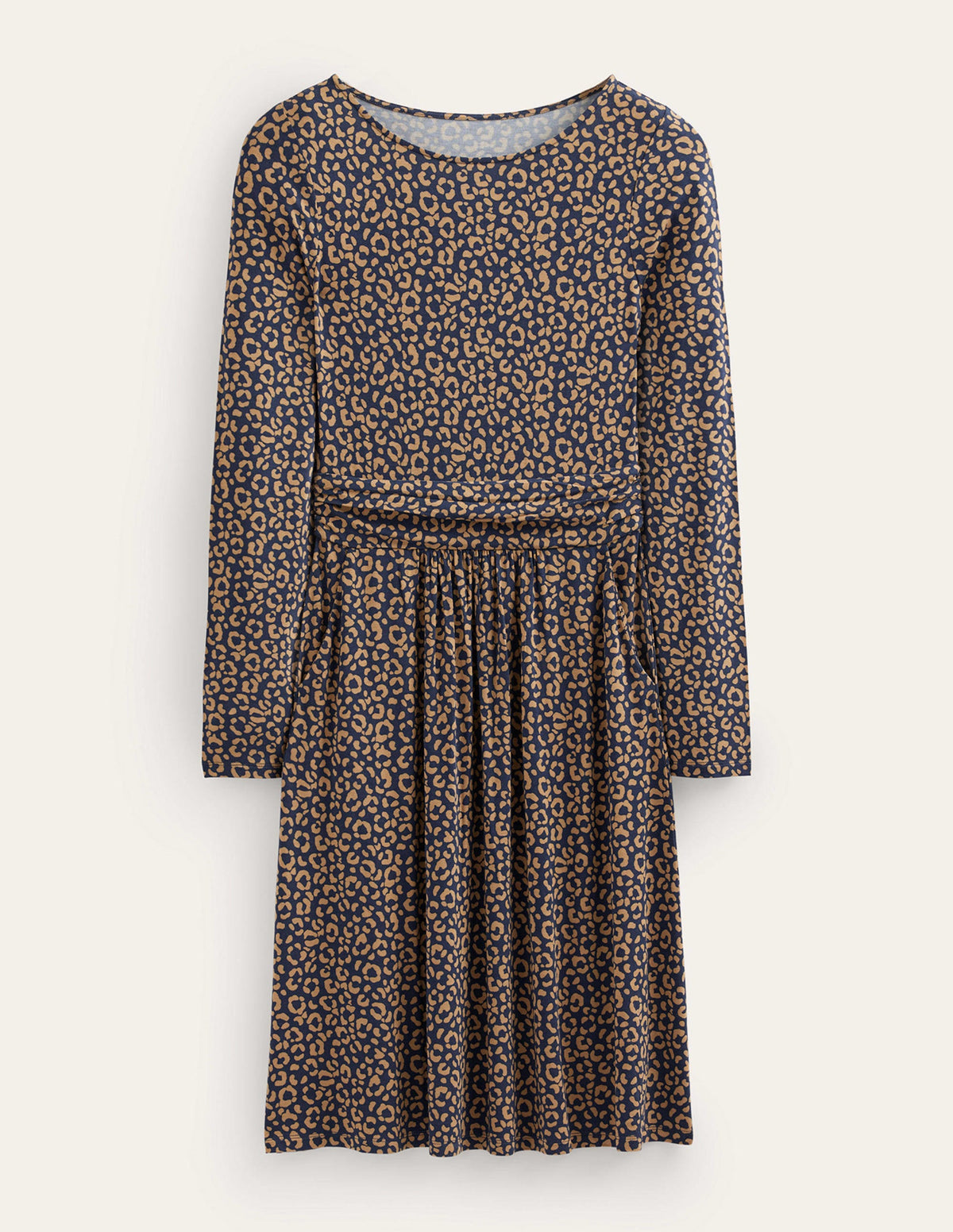 Abigail Jerseykleid-Kamelbraun, Tierabdruck - Image 5