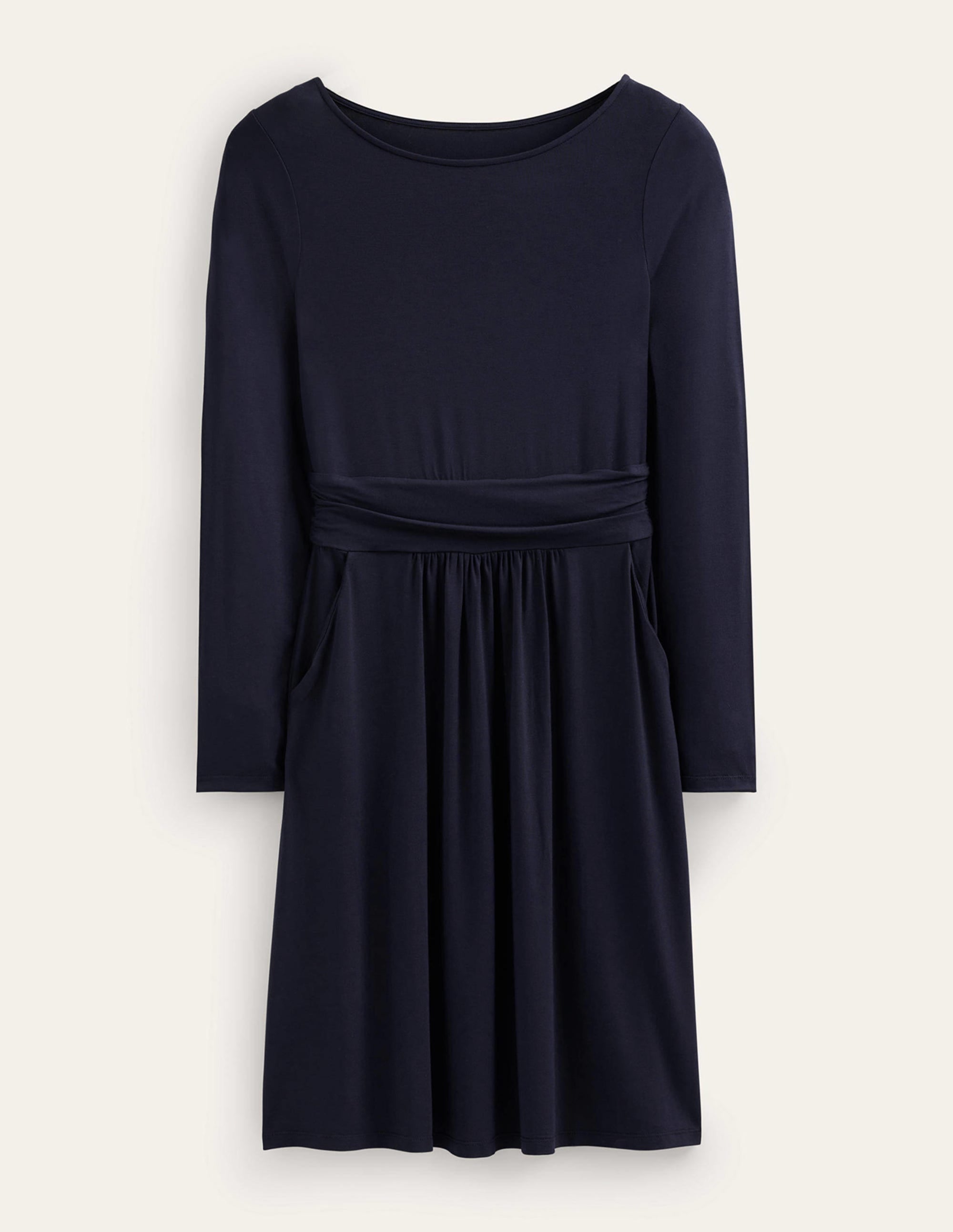 Robe Abigail en jersey-Bleu Marine, Petits Pois - Image 5
