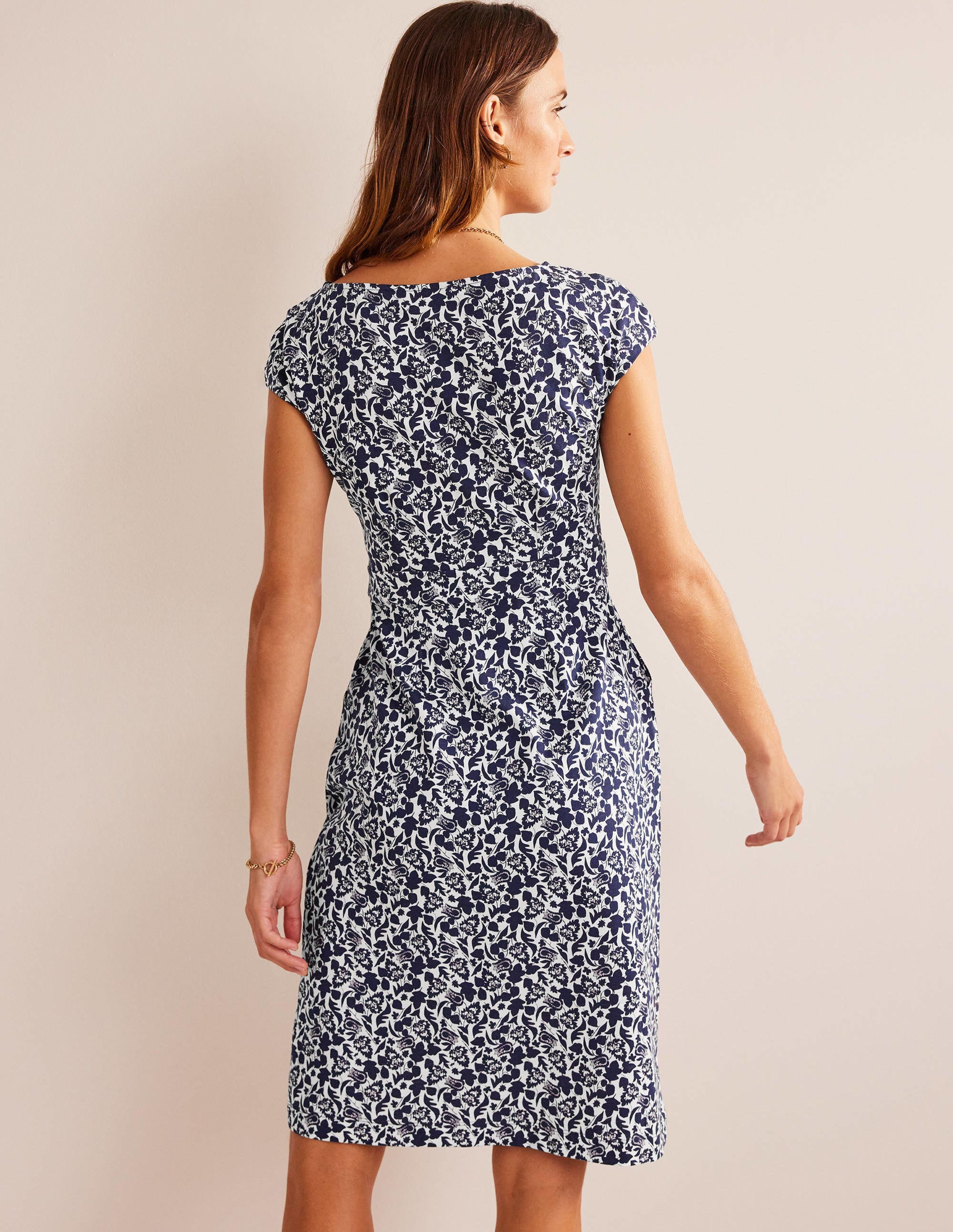 Florrie Jerseykleid-Französisches Marineblau, Tulpenblüte - Image 3