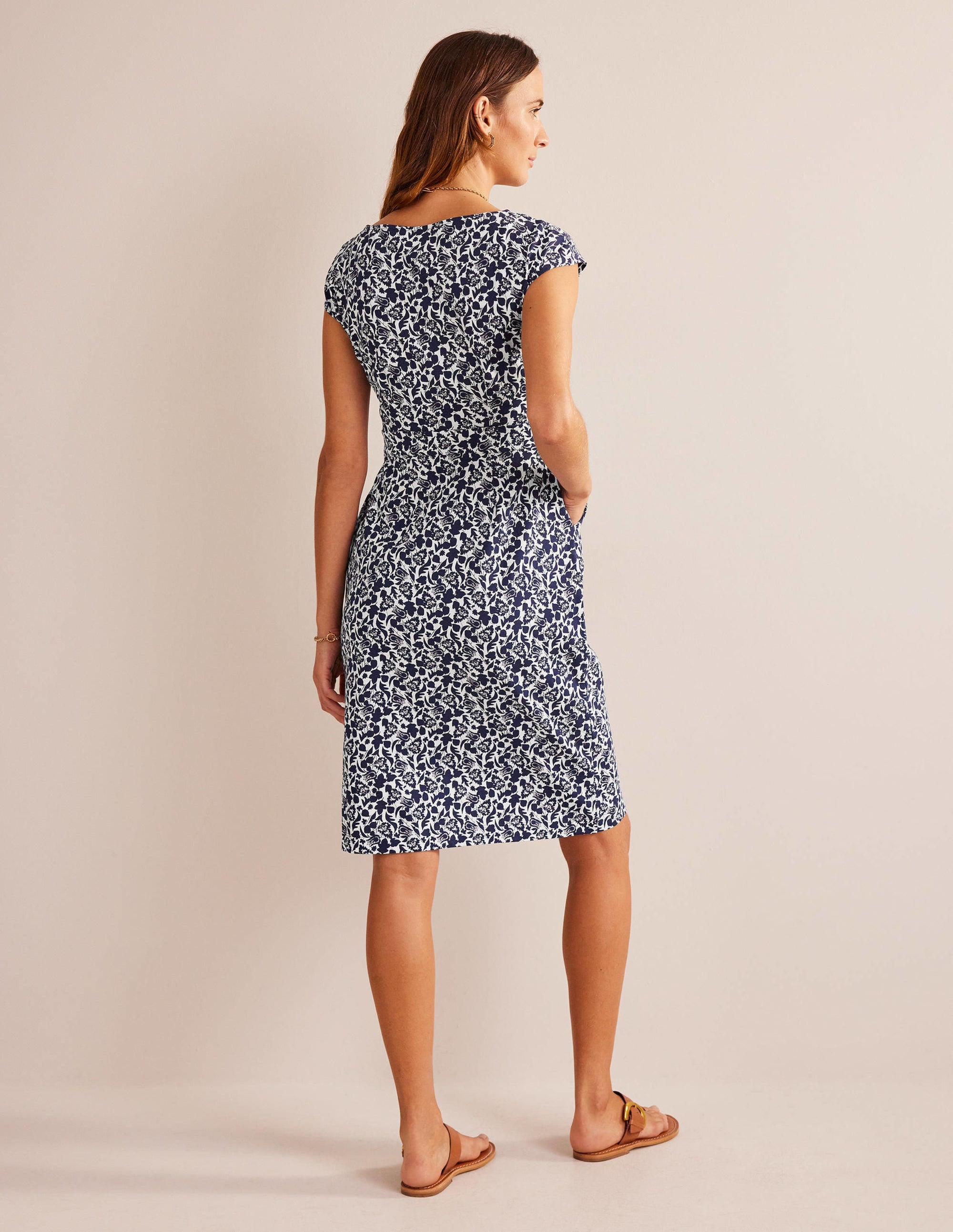 Florrie Jerseykleid-Französisches Marineblau, Tulpenblüte - Image 6