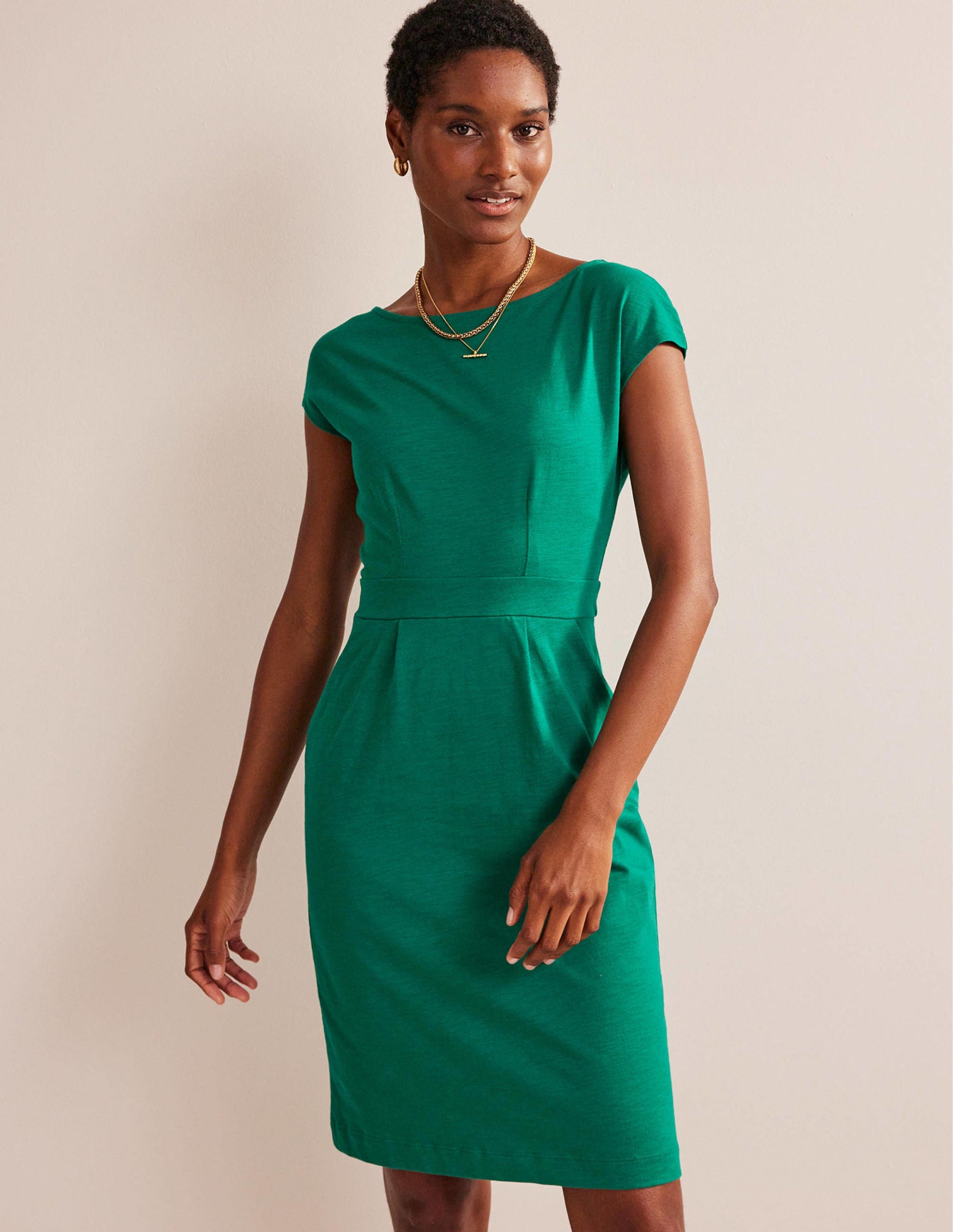Florrie Jerseykleid-Leuchtendes Smaragdgrün-1