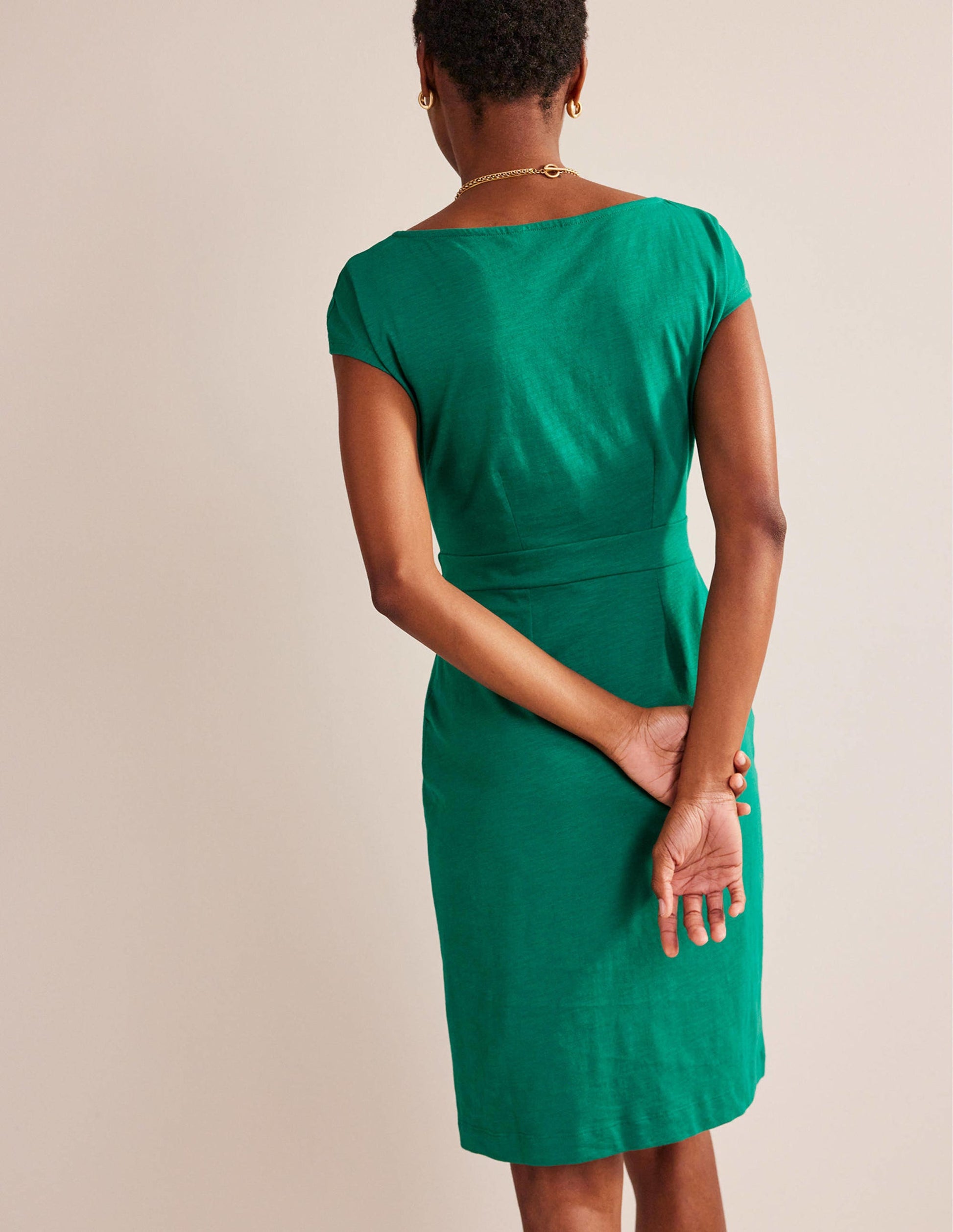 Florrie Jerseykleid-Leuchtendes Smaragdgrün-3
