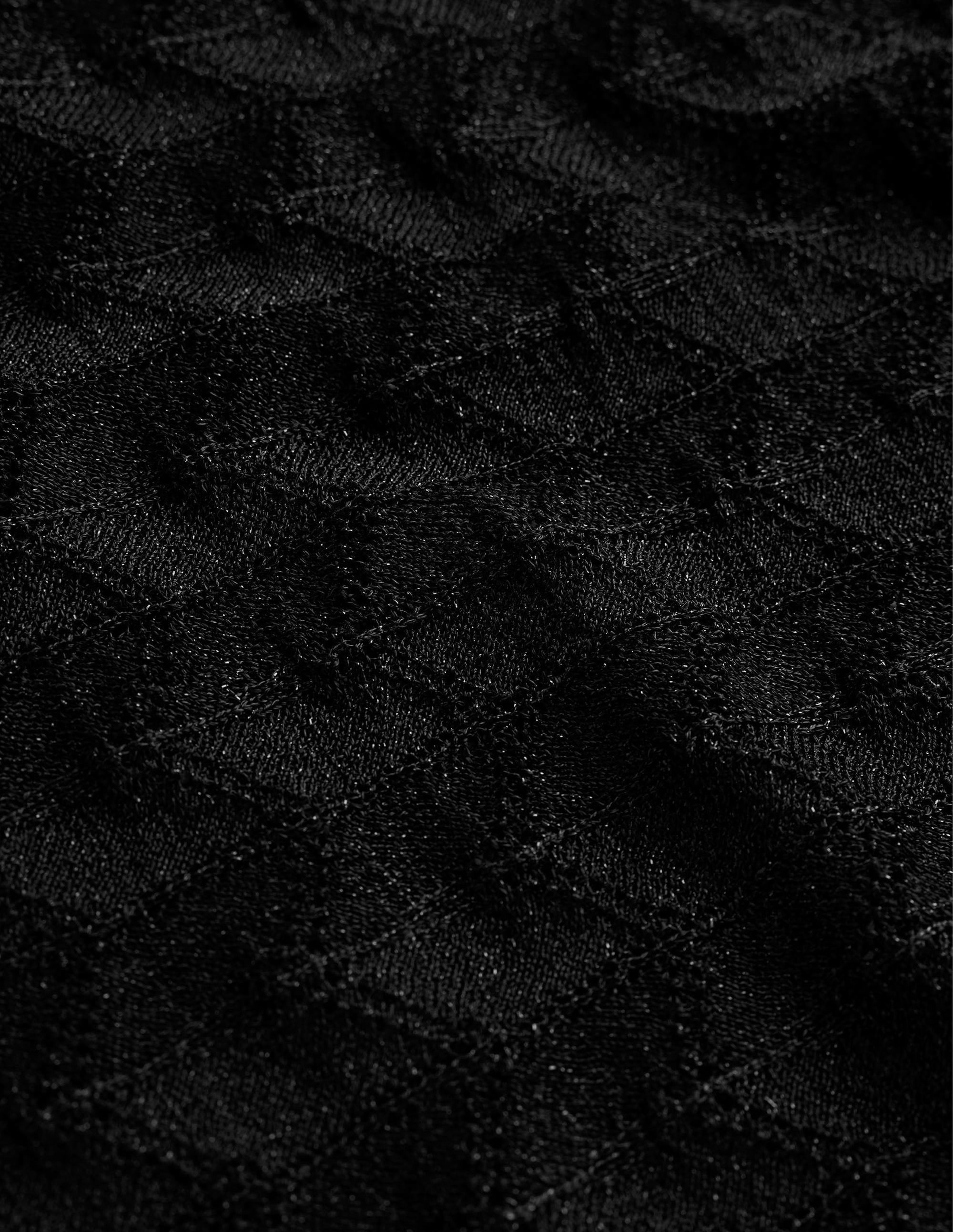 V-Neck Knitted Beach Top-Metallic Black - Image 6