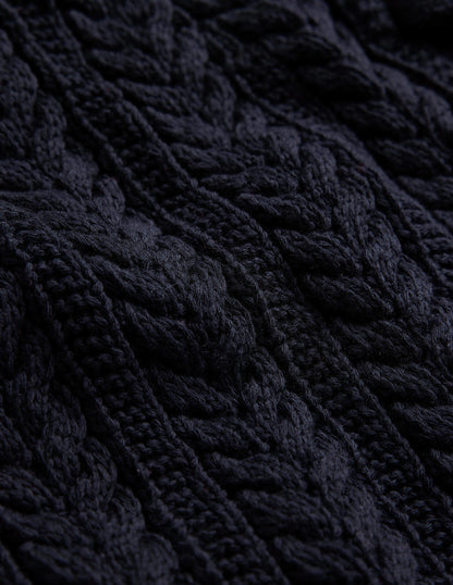 Verkürzte Strickjacke mit Schleife-Marineblau