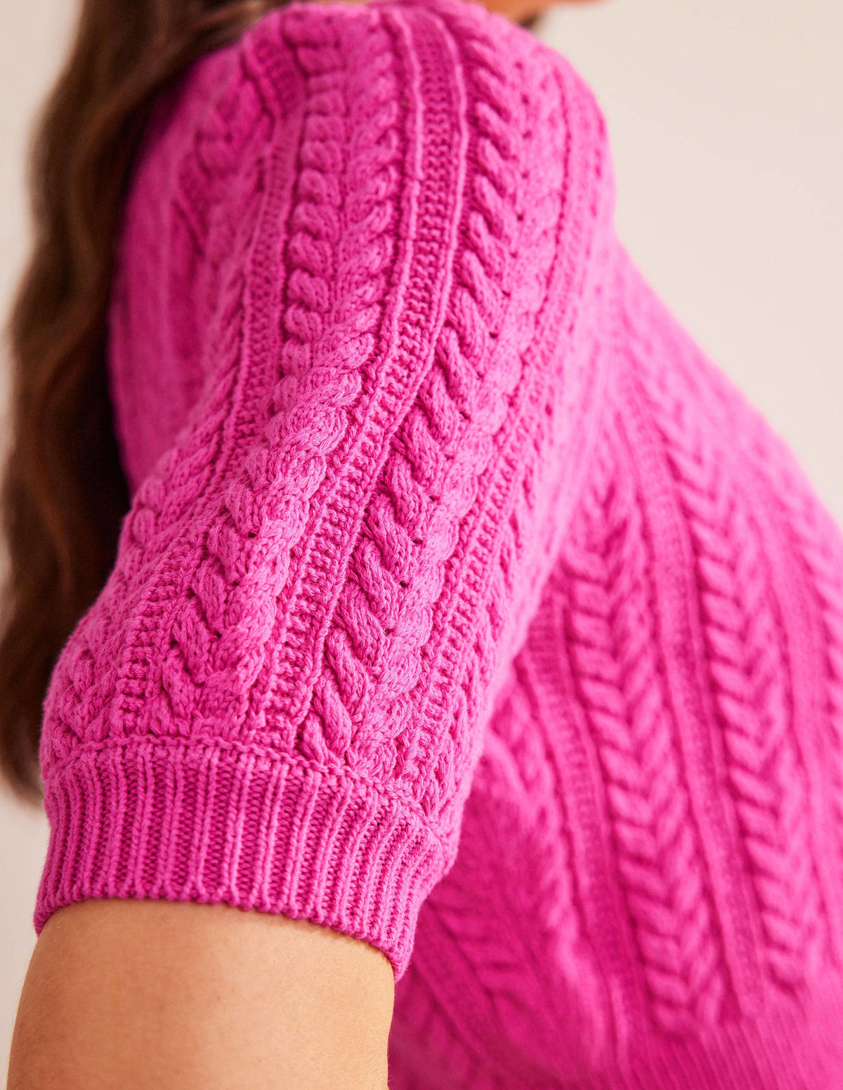Verkürzte Strickjacke mit Schleife-Phlox-Rosa - Image 2