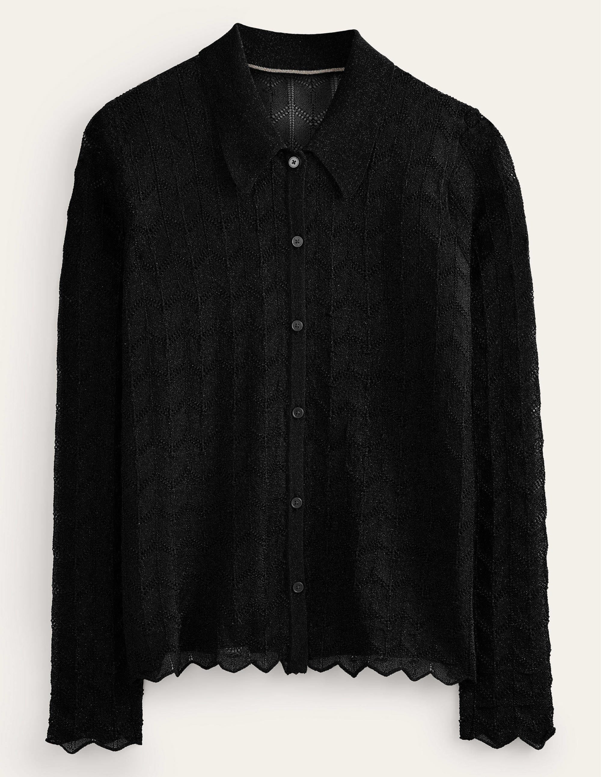 Strick-Strand-Hemd-Metallic Schwarz - Image 5