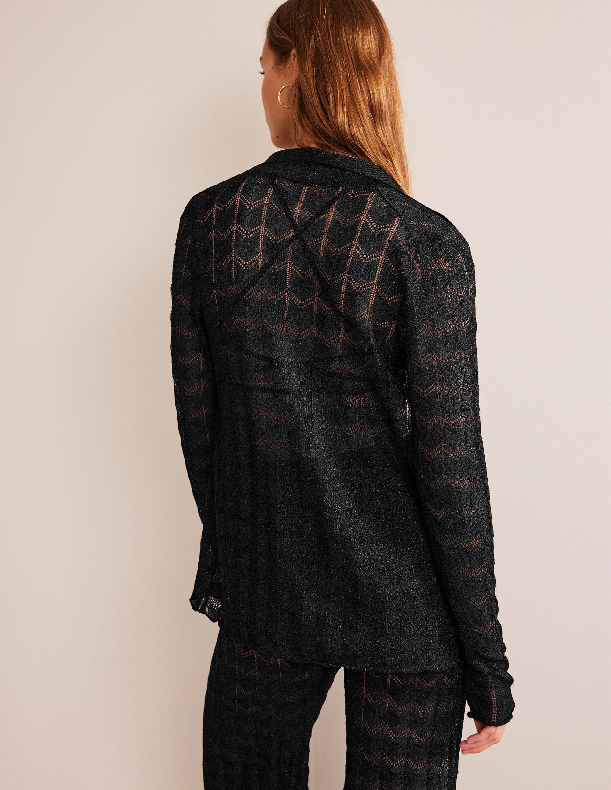 Strick-Strand-Hemd-Metallic Schwarz - Image 3