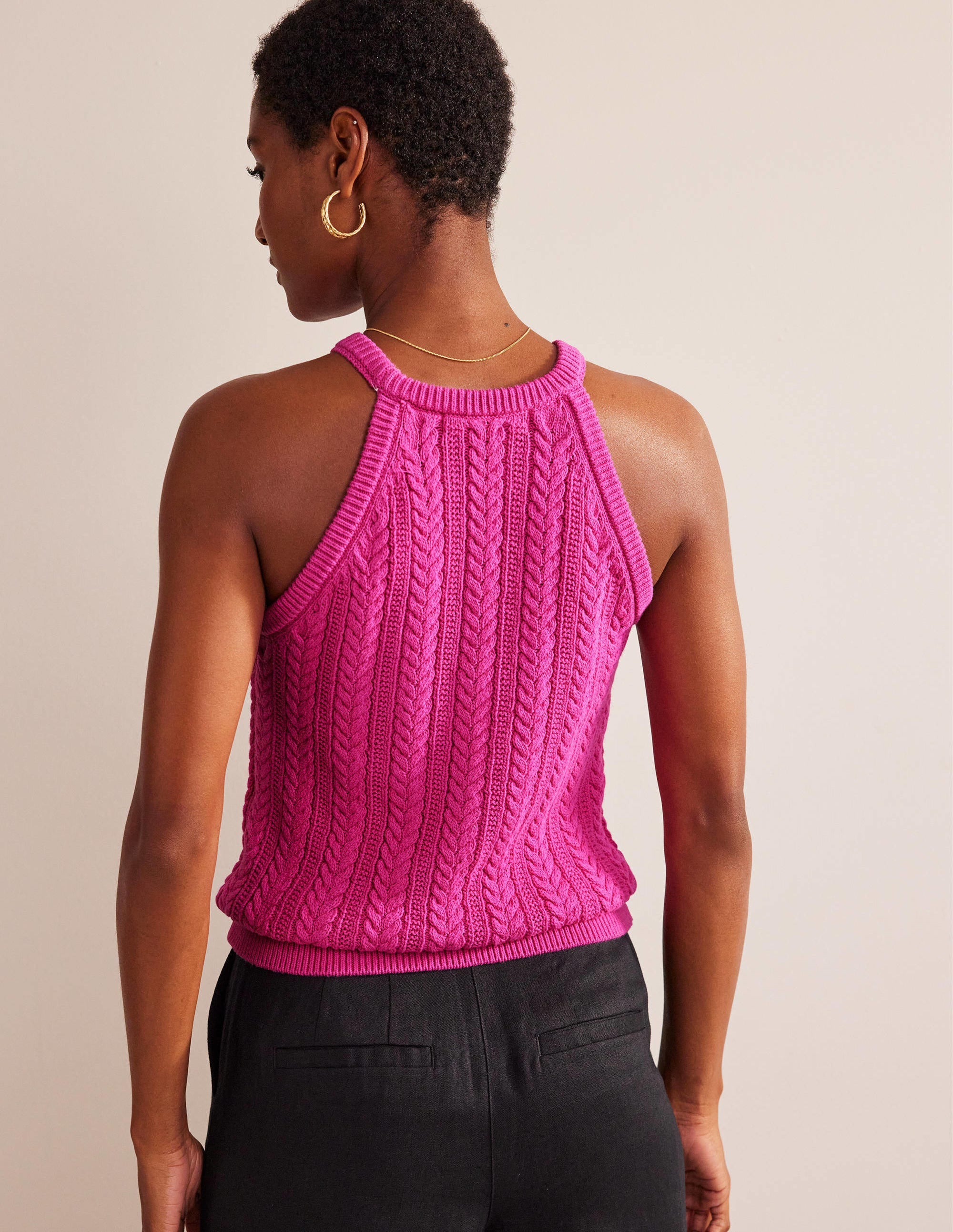 Débardeur en maille à surpiqûres-Rose phlox - Image 3