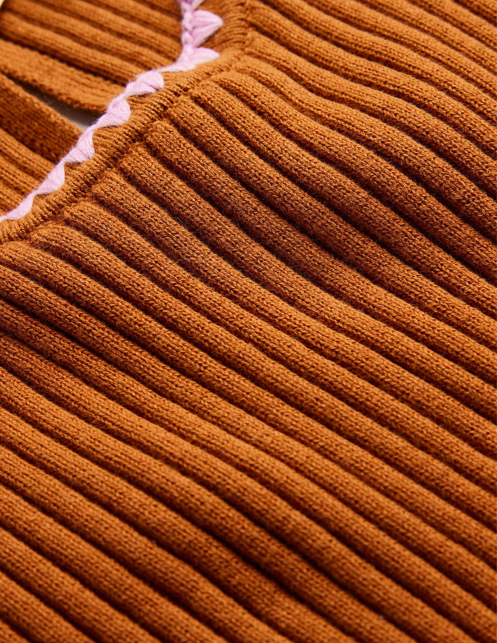 T-shirt en maille à détails crochetés-Citrouille - Image 8