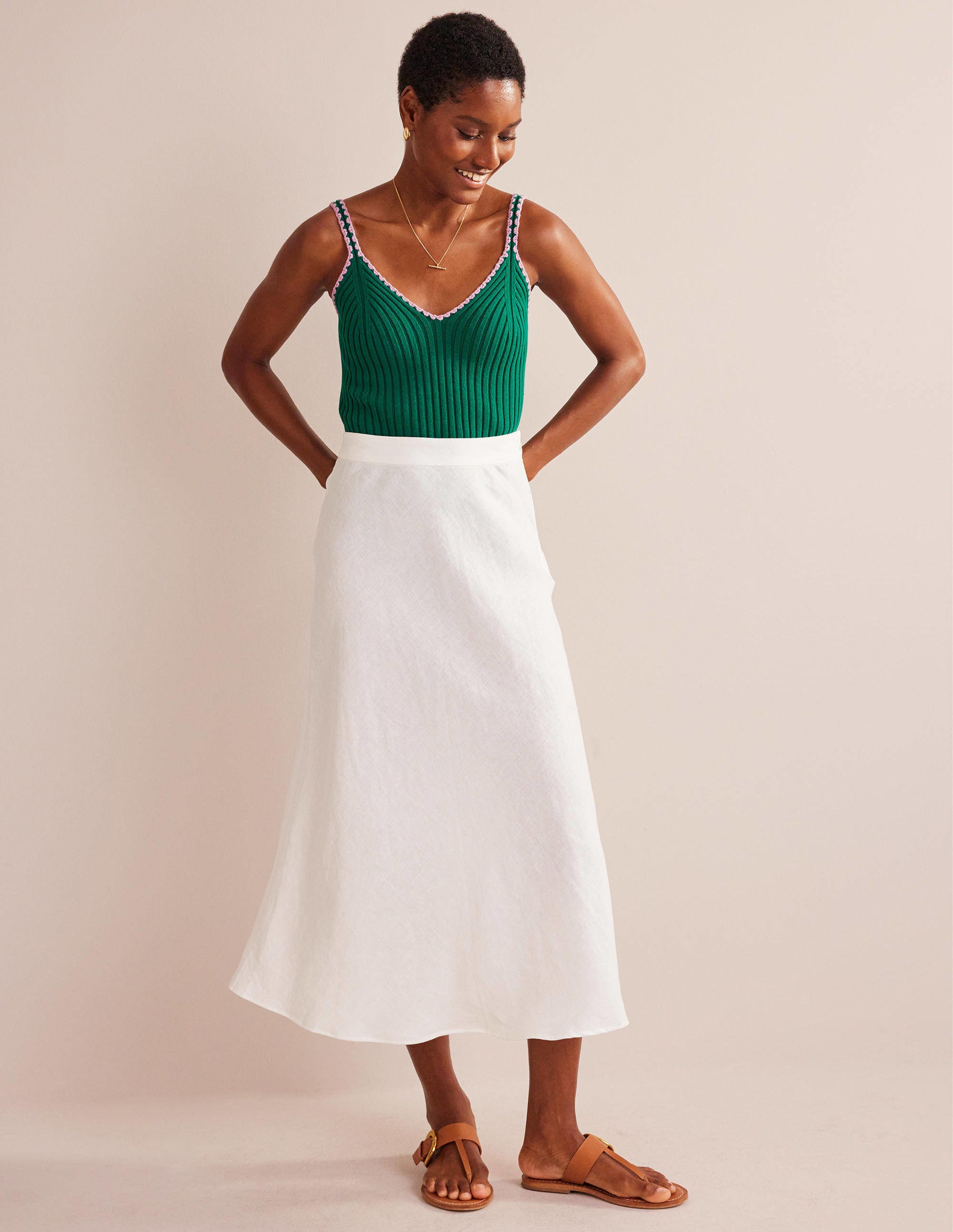 Verkürztes Stricktop mit Häkelrand-Leuchtendes Smaragdgrün - Image 4