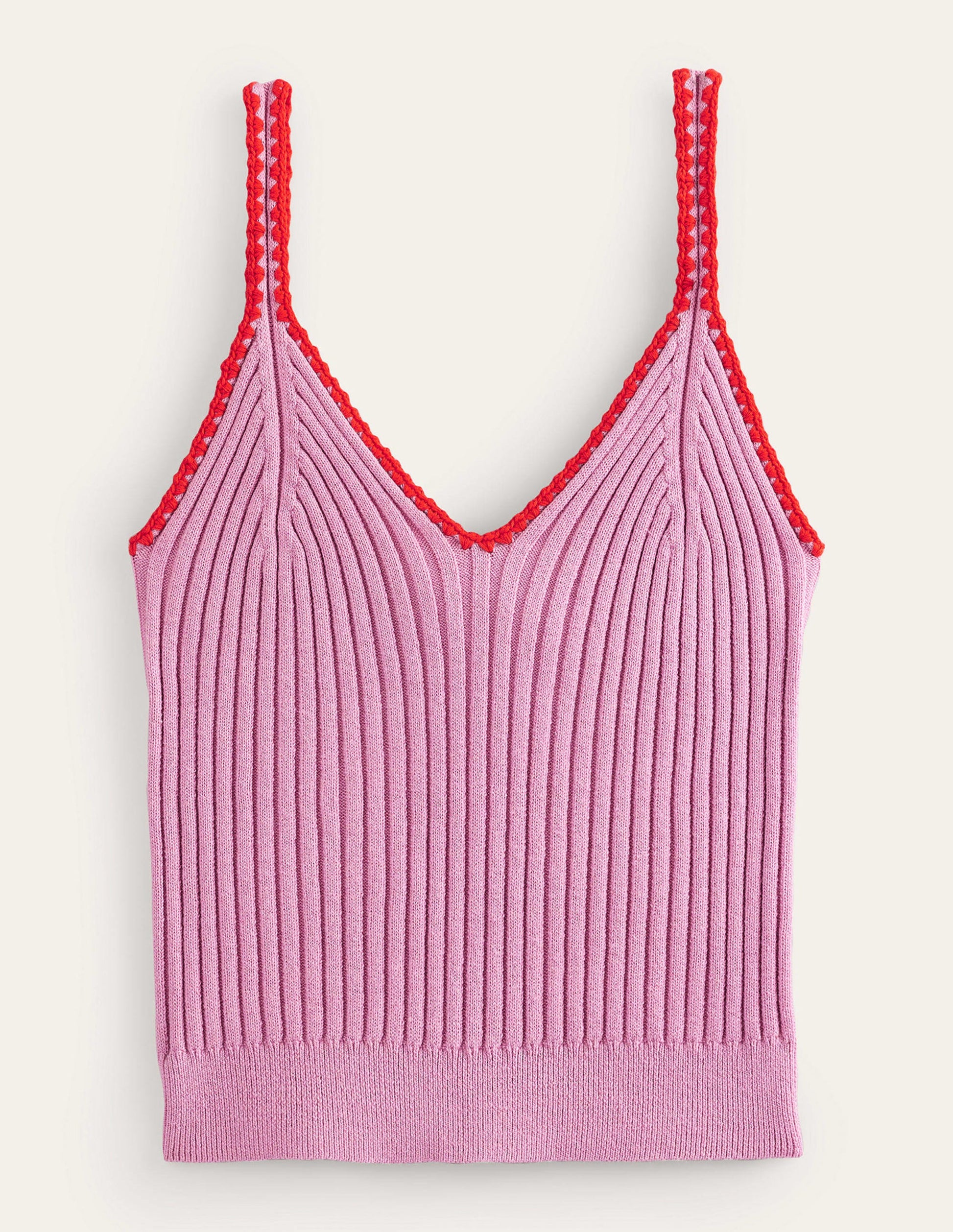 Verkürztes Stricktop mit Häkelrand-Sanfter Lavendel-5