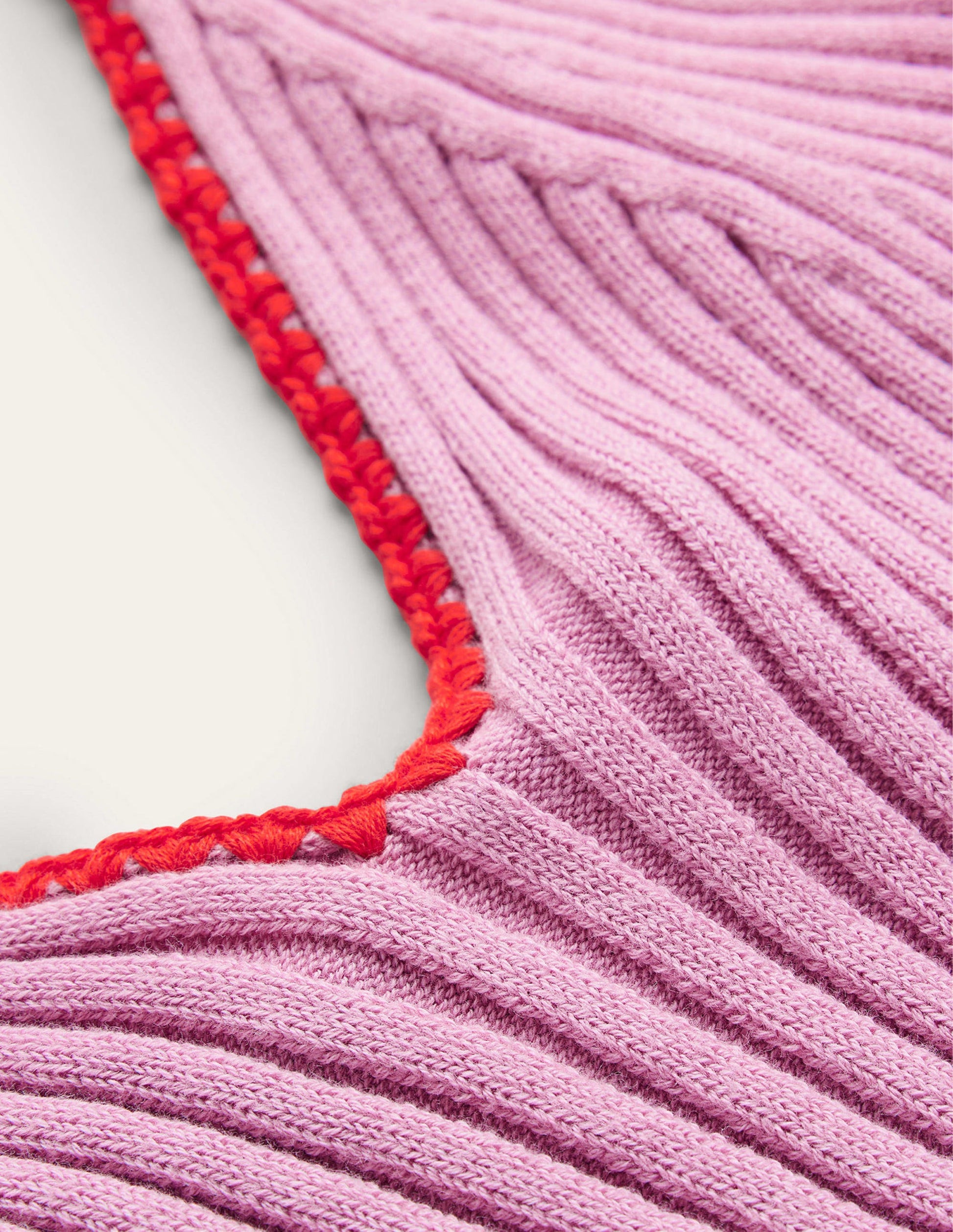 Verkürztes Stricktop mit Häkelrand-Sanfter Lavendel-6