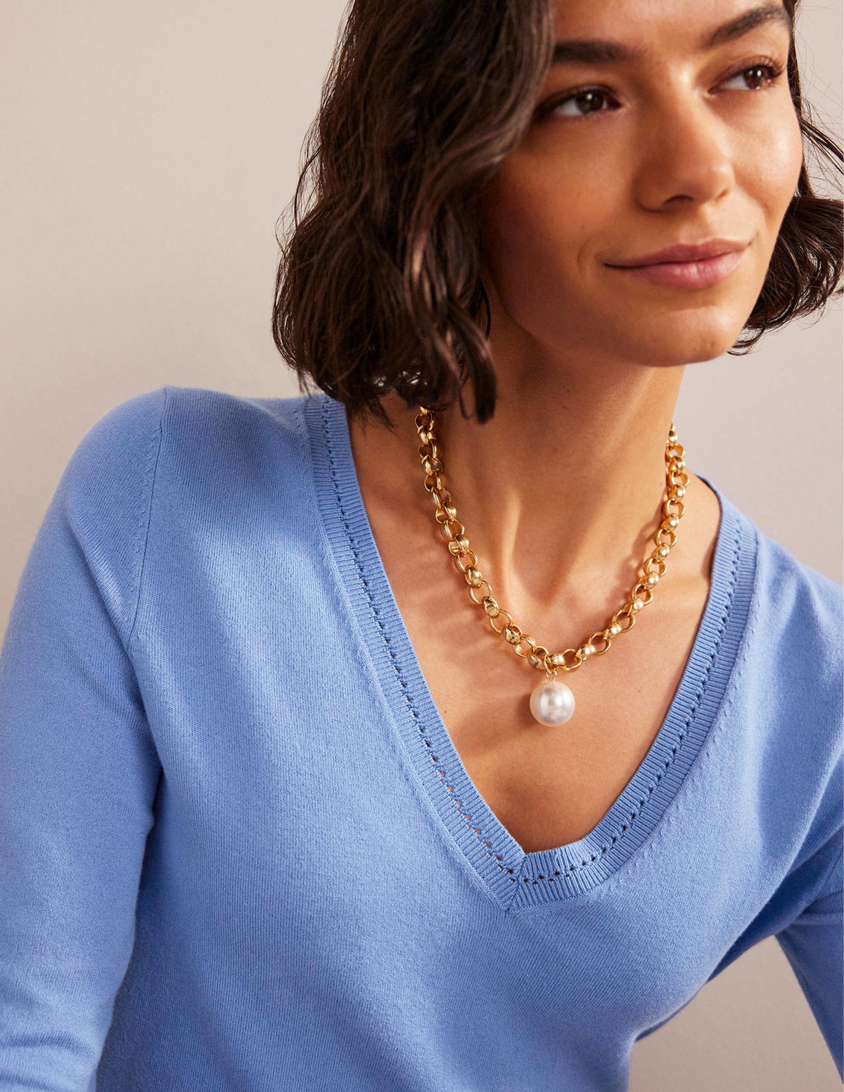 Catriona Pullover aus Baumwolle mit V-Ausschnitt-Marina-2