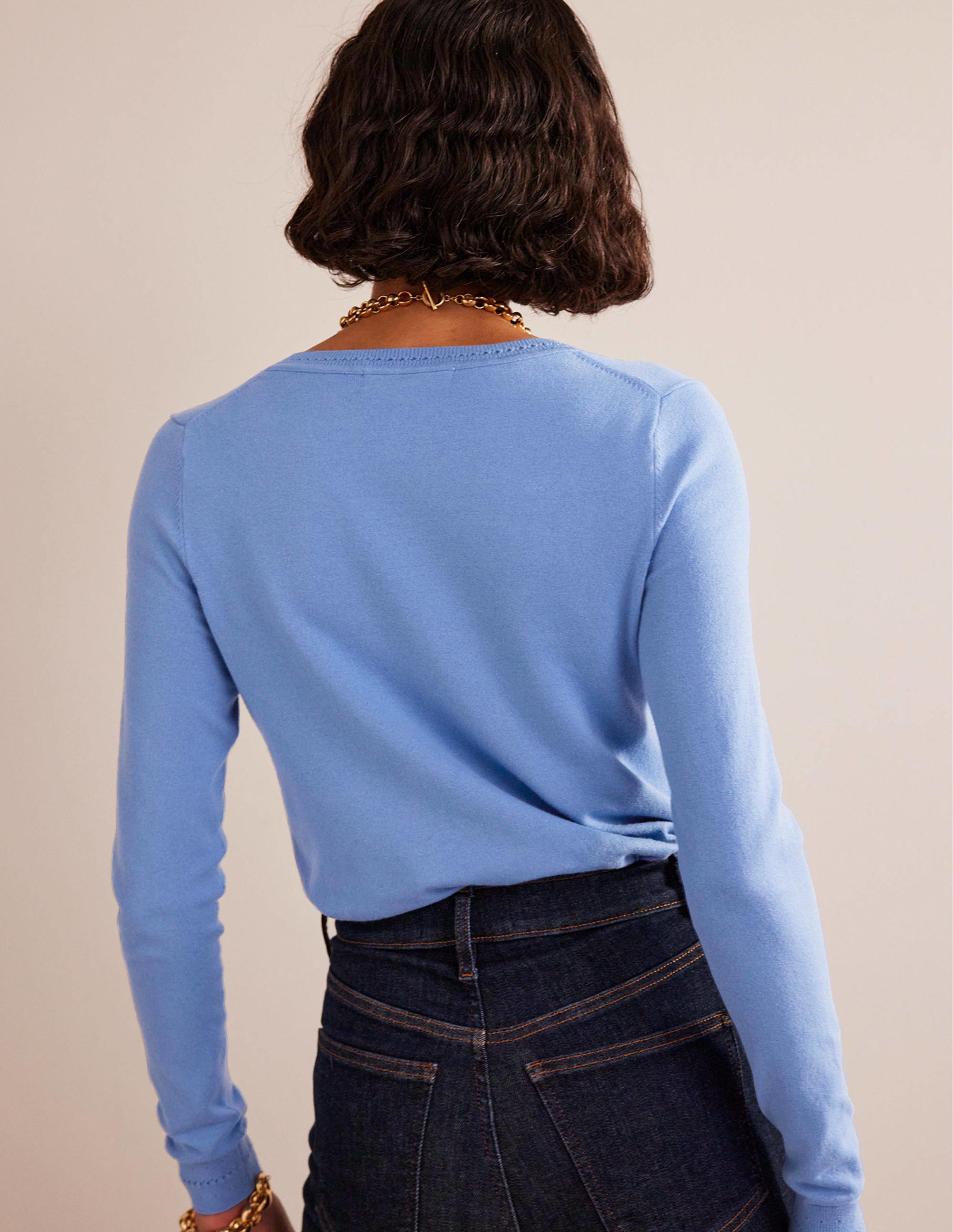 Catriona Pullover aus Baumwolle mit V-Ausschnitt-Marina - Image 3