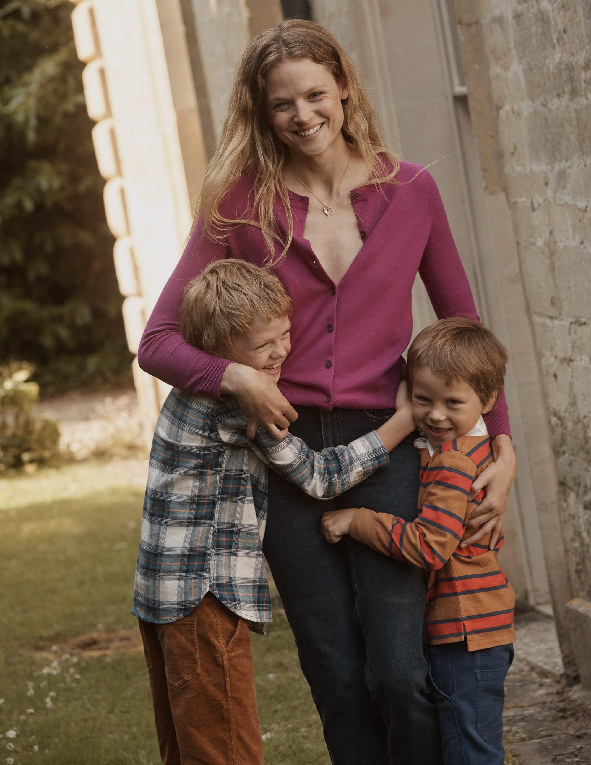 Catriona Cotton Cardigan-Festival Fuchsia - Image 5