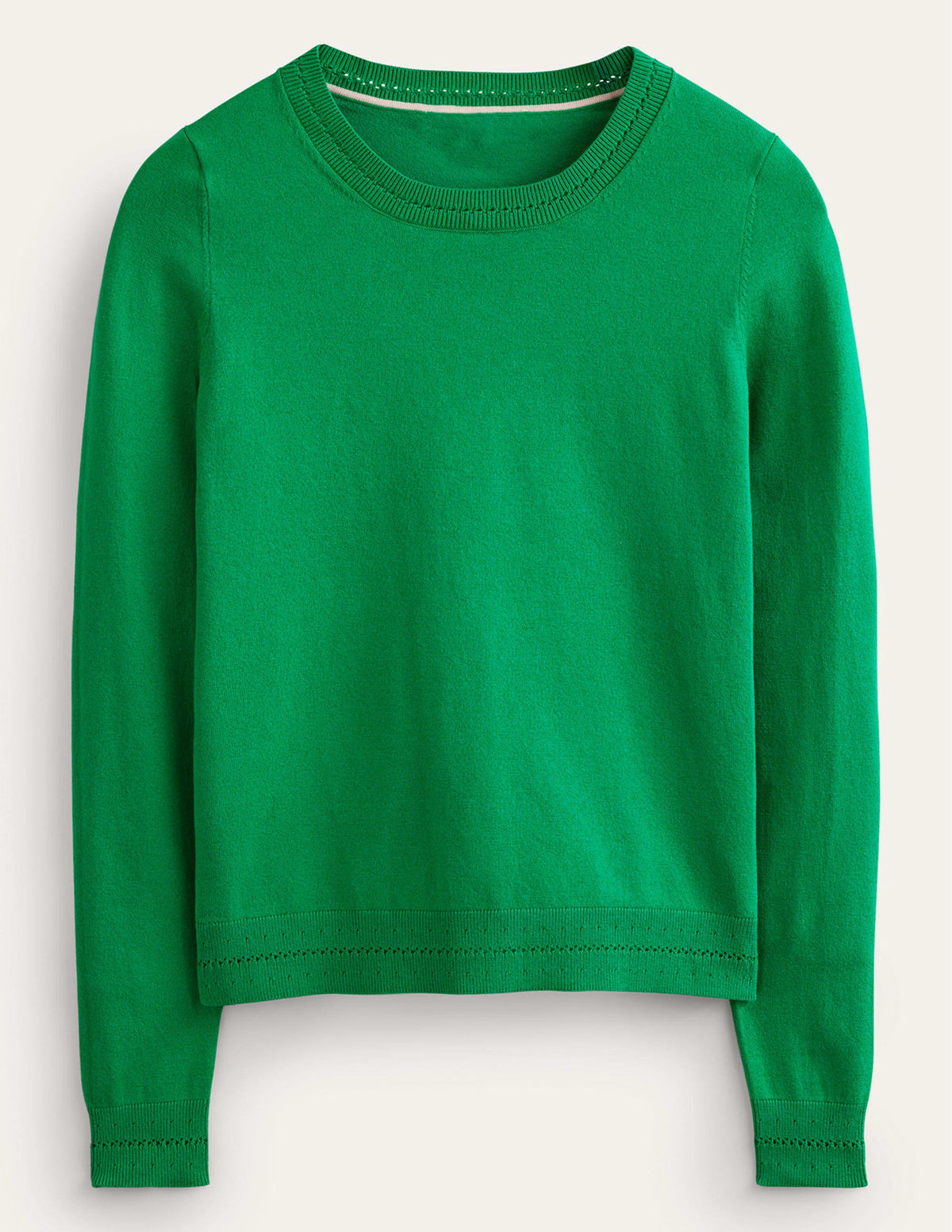Catriona Pullover aus Baumwolle mit Rundhalsausschnitt-Wiesengrün-5