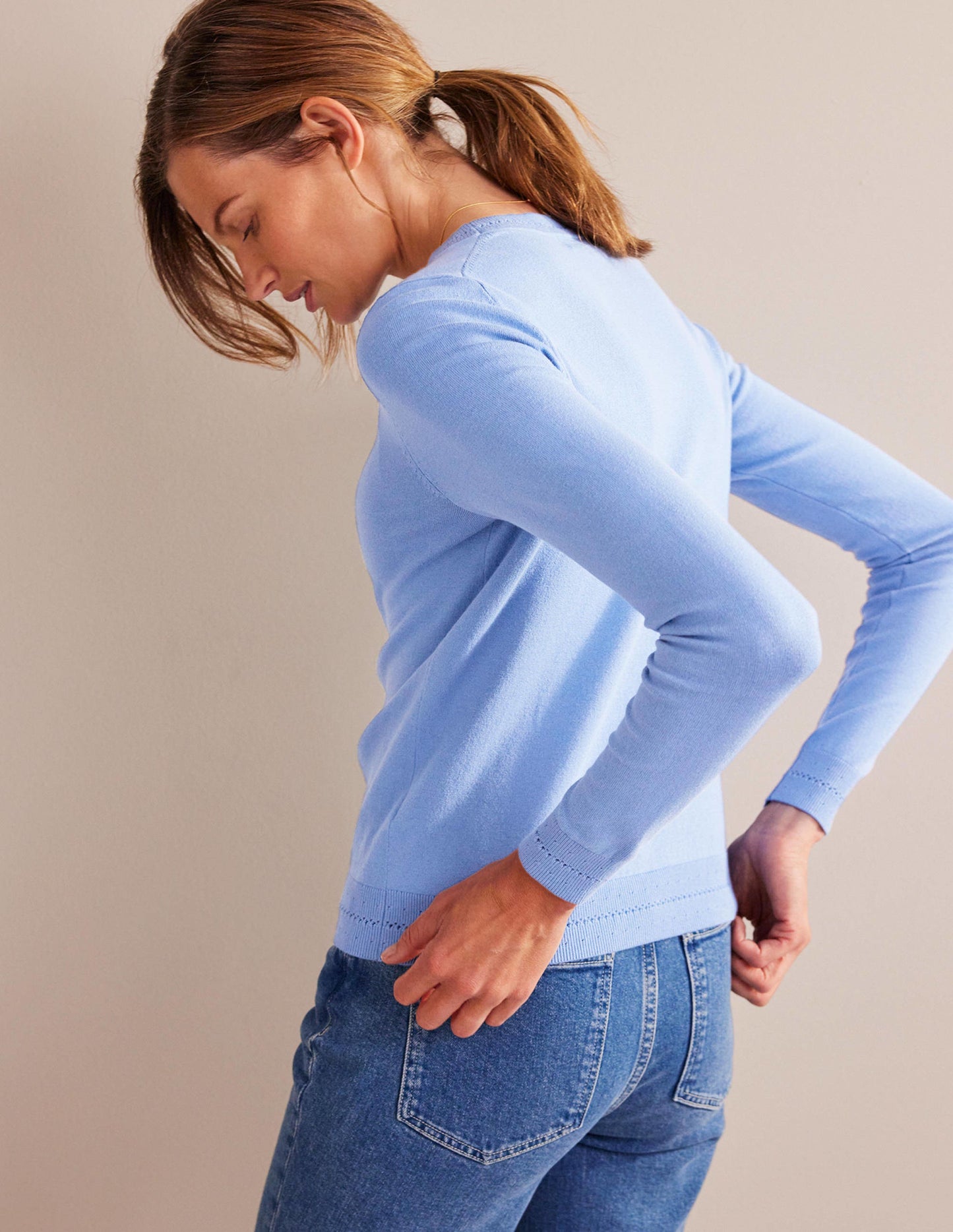 Pull Catriona col rond en coton-Marina