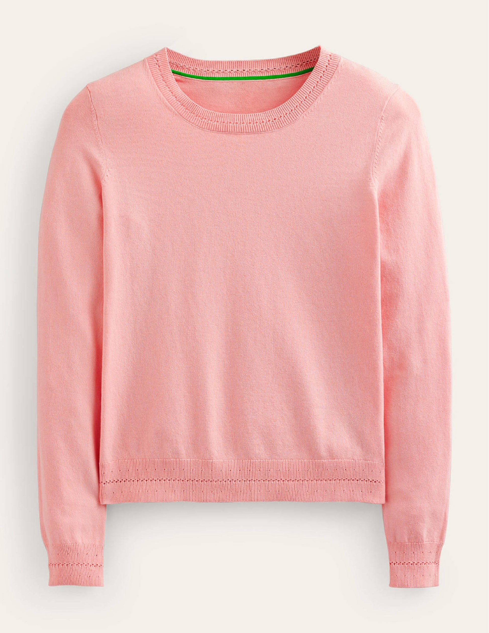 Pull Catriona col rond en coton-Peau de pêche-6
