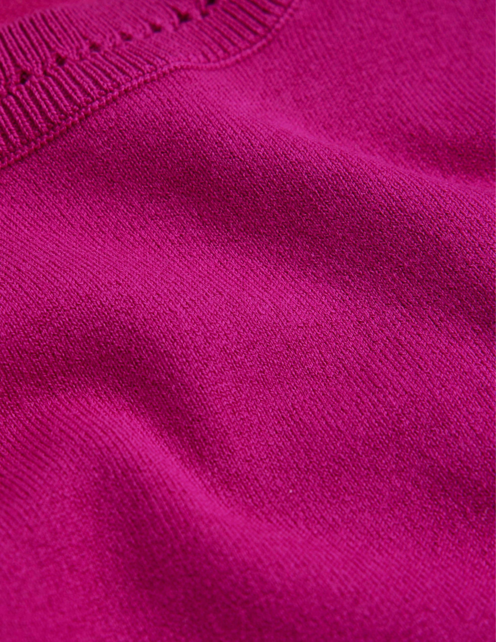 Pull Catriona col rond en coton-Fuchsia festival - Image 7
