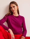 Pull Catriona col rond en coton-Fuchsia festival
