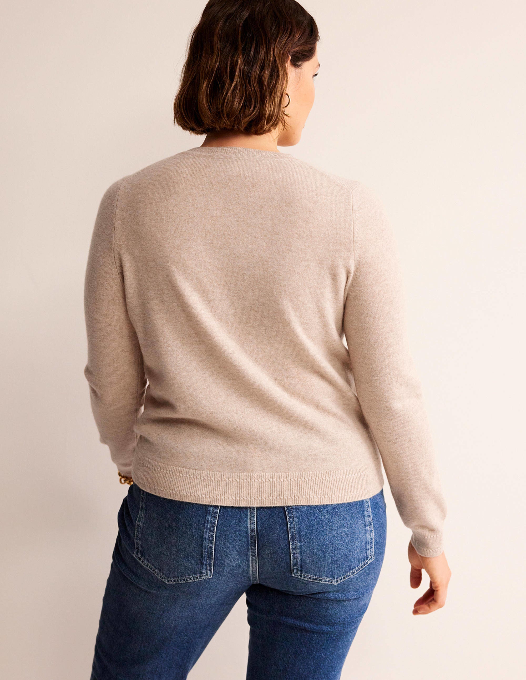 Eva Kaschmirpullover mit Rundhalsausschnitt-Graubraun Meliert - Image 6