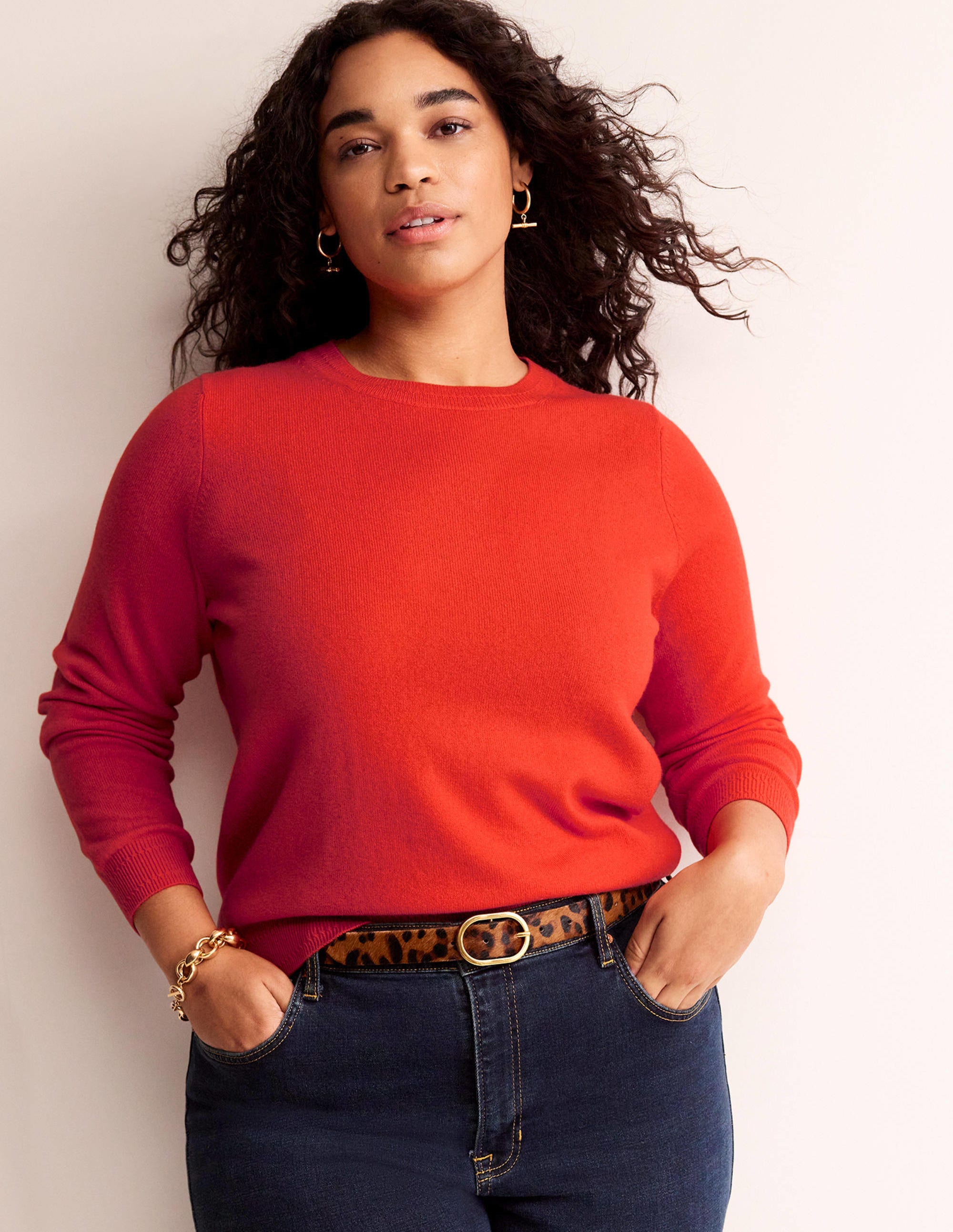 Eva Kaschmirpullover mit Rundhalsausschnitt-Knallrot - Image 5