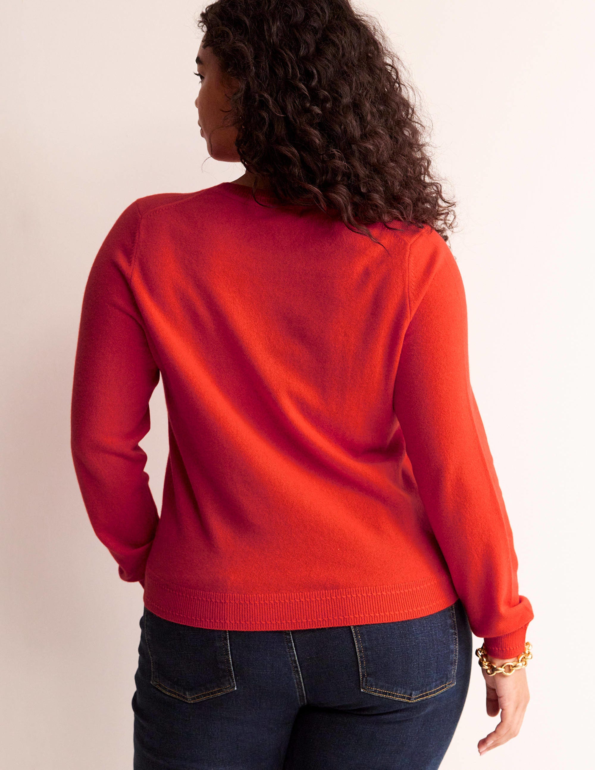 Eva Kaschmirpullover mit Rundhalsausschnitt-Knallrot - Image 6