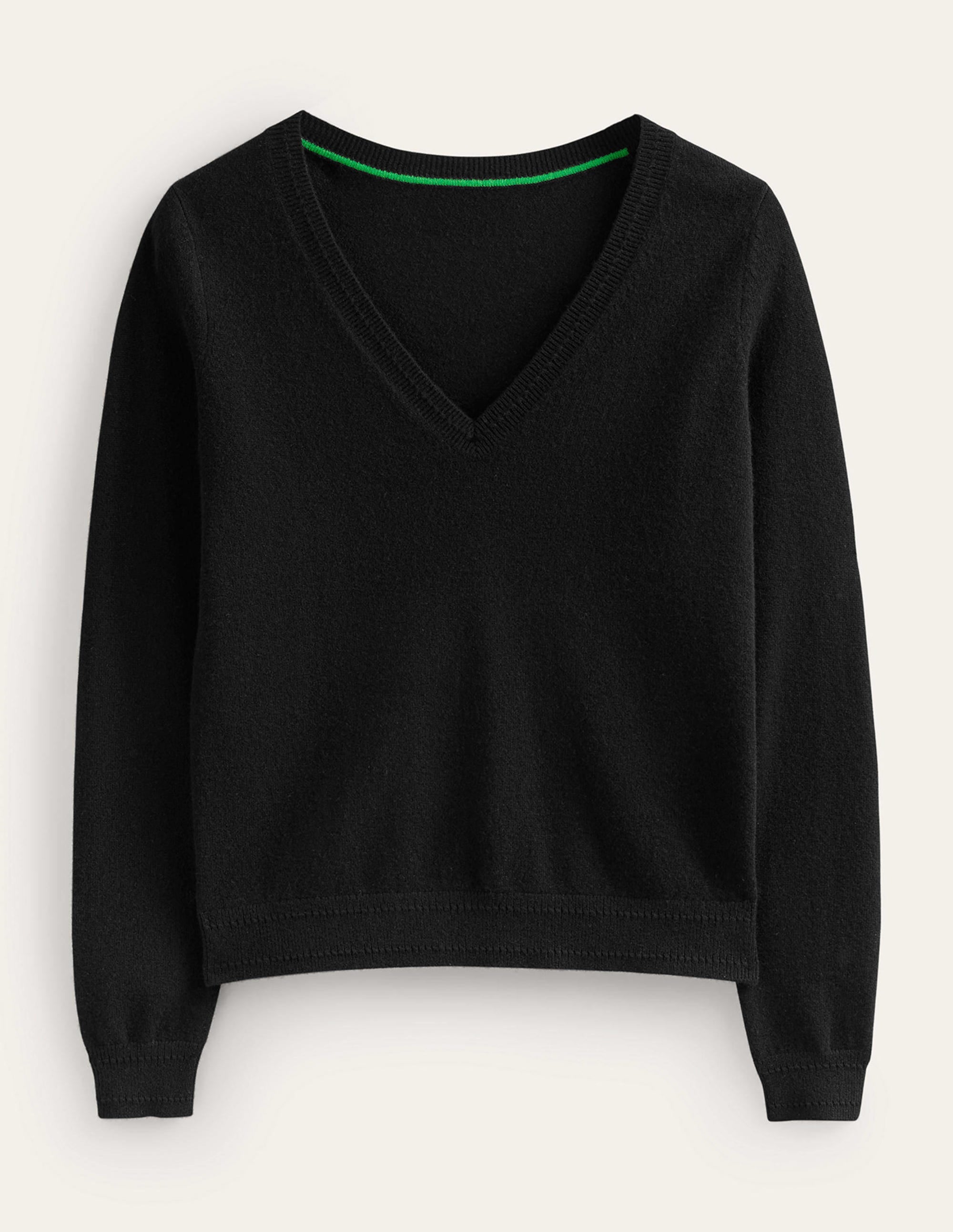 Eva Kaschmirpullover mit V-Ausschnitt-Schwarz - Image 6