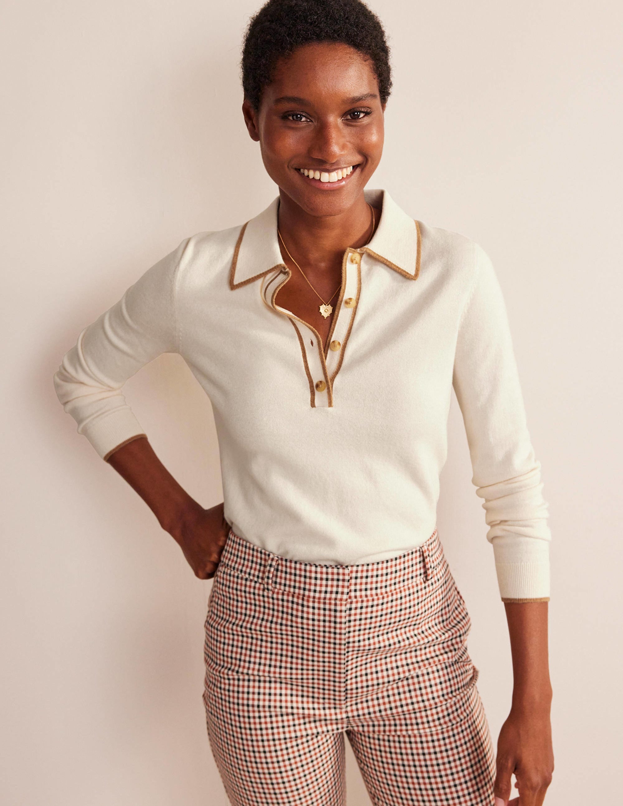 Estelle Henley-Pullover-Warmes Naturweiß - Image 1