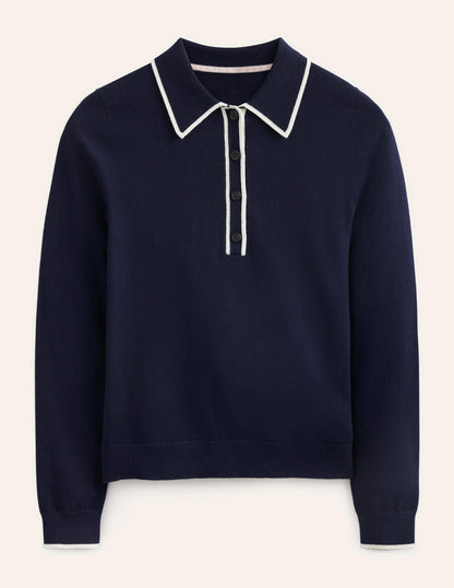 Estelle Henley Jumper-Navy-5
