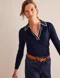Estelle Henley-Pullover-Marineblau