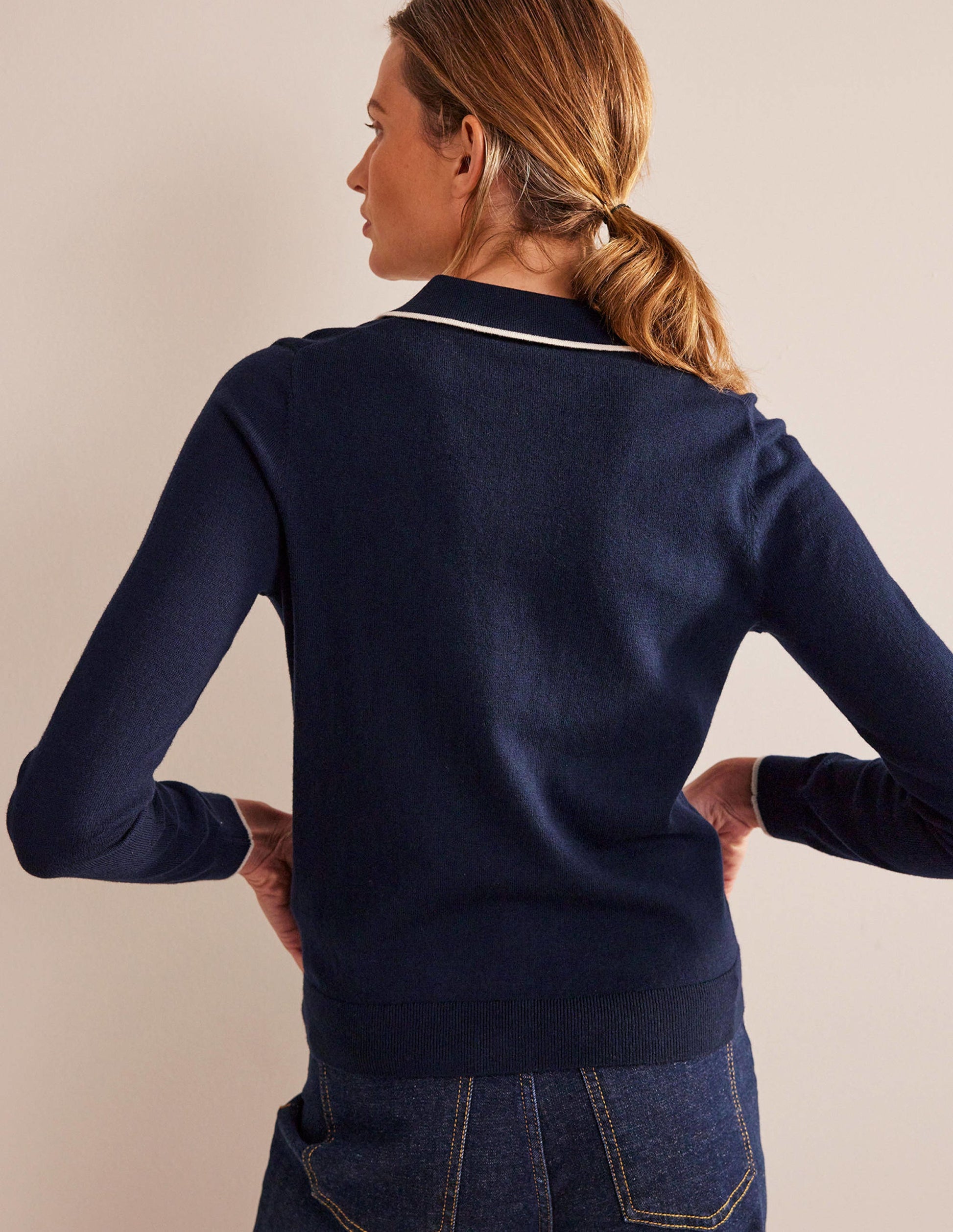 Estelle Henley Jumper-Navy-3