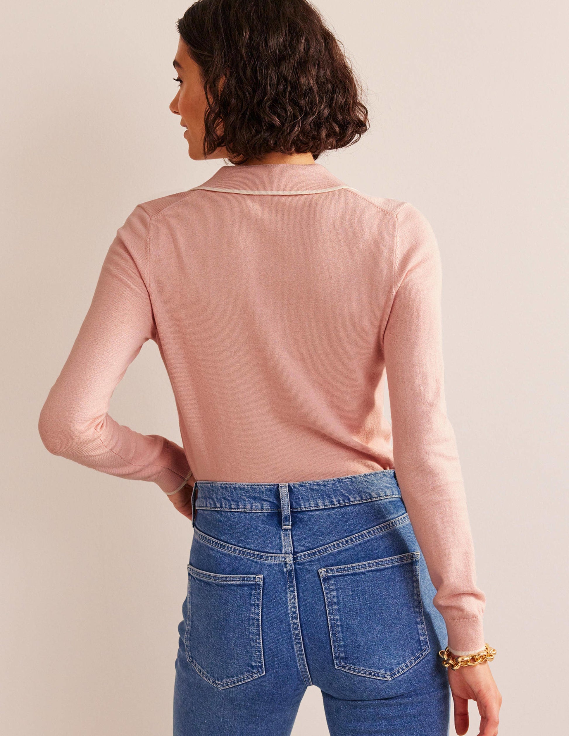 Pull Estelle à col tunisien-Peau de pêche-3