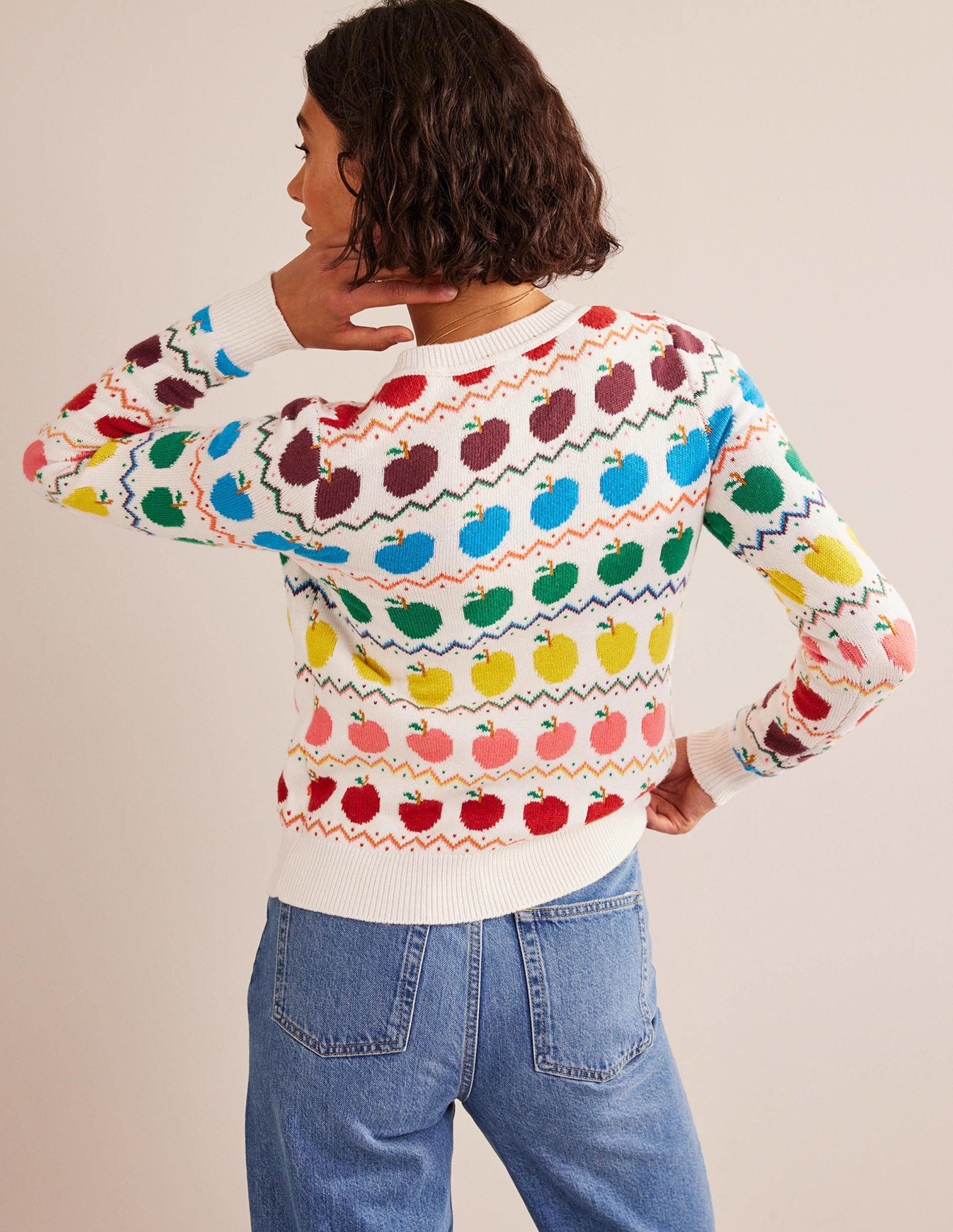 Cardigan Edie à motif jacquard-Motif jacquard pomme-3