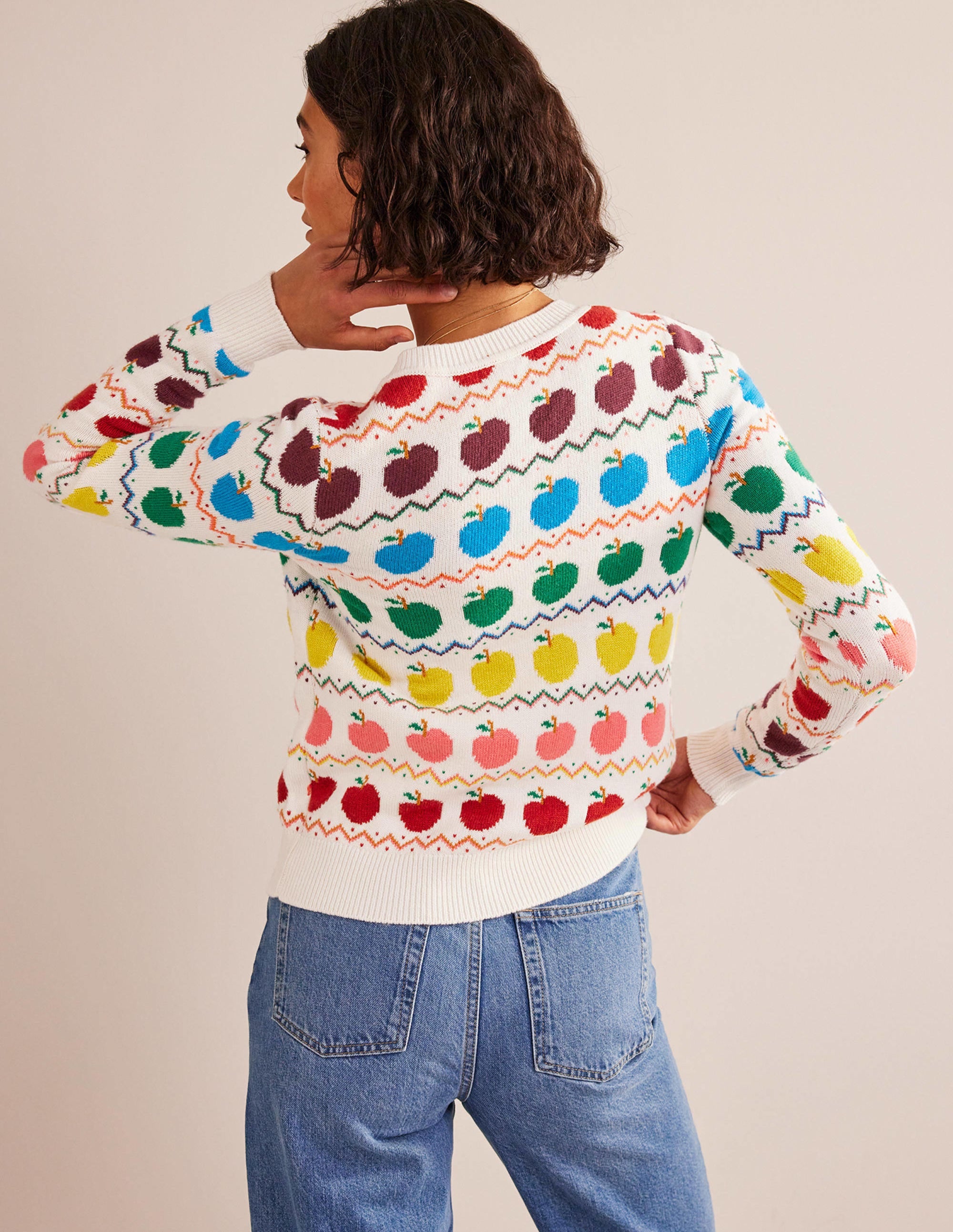 Cardigan Edie à motif jacquard-Motif jacquard pomme - Image 3