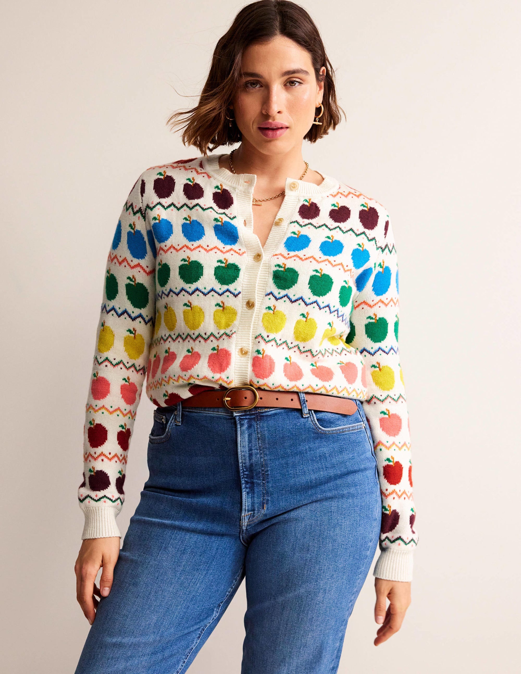 Cardigan Edie à motif jacquard-Motif jacquard pomme - Image 5