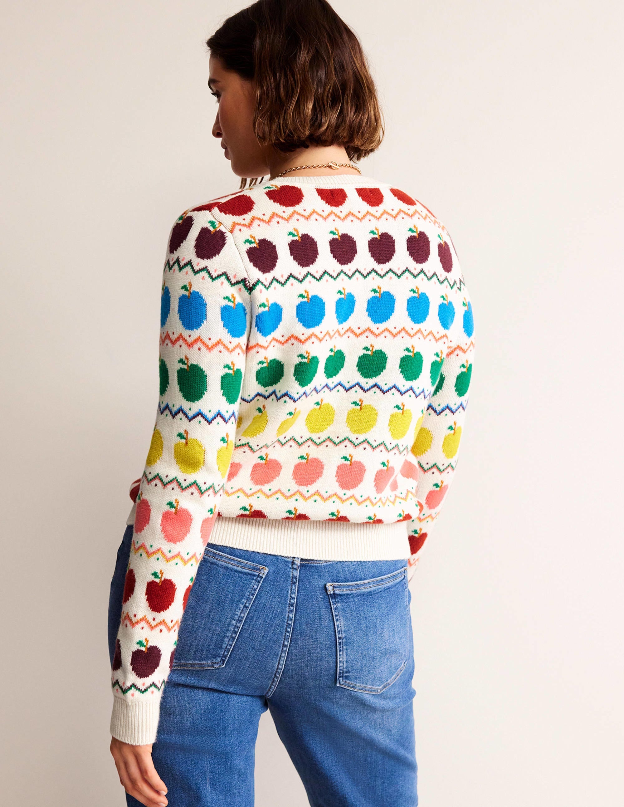 Cardigan Edie à motif jacquard-Motif jacquard pomme - Image 6