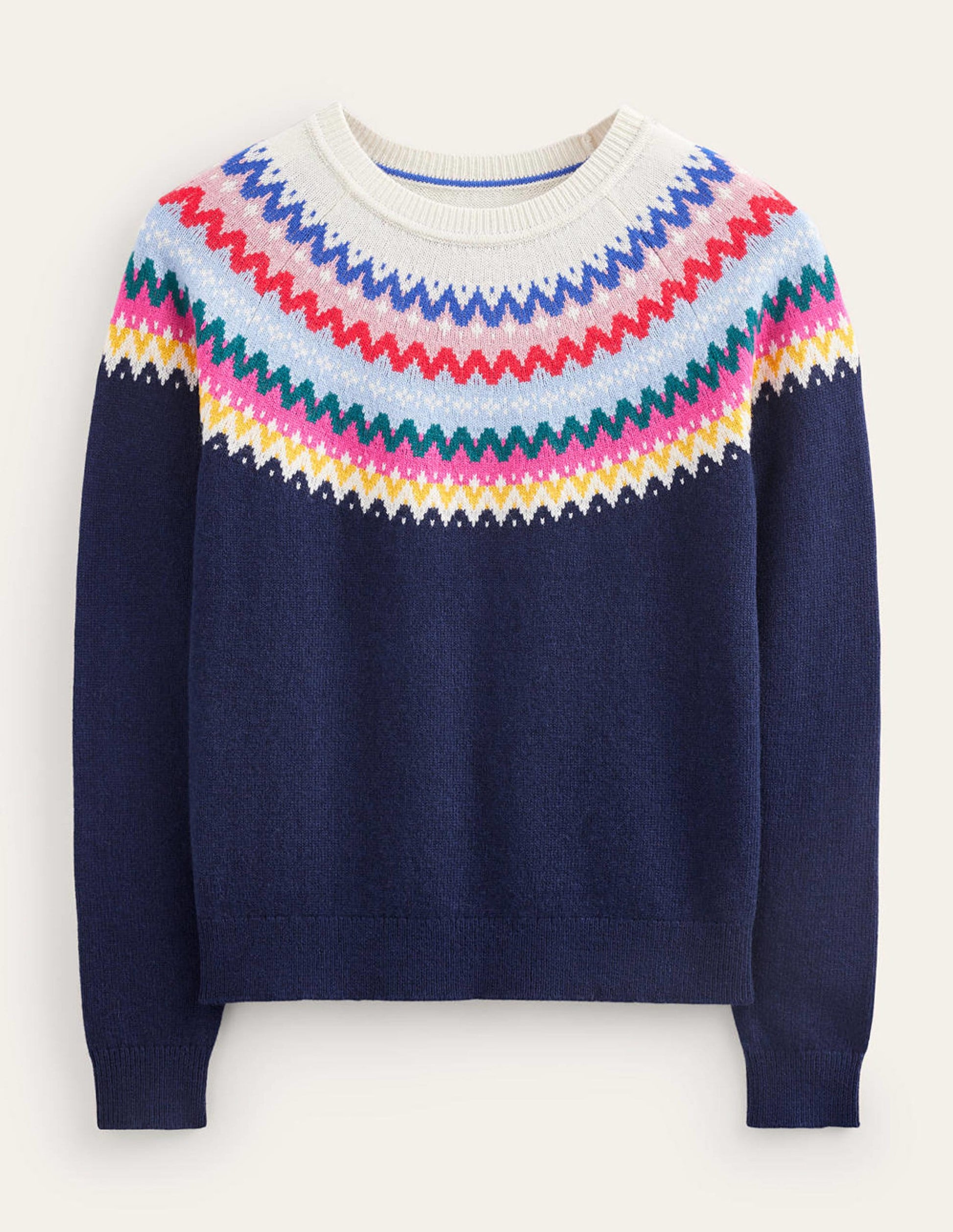 Edie Fair-Isle-Pullover-Klassisches Marineblau Fair-Isle-11