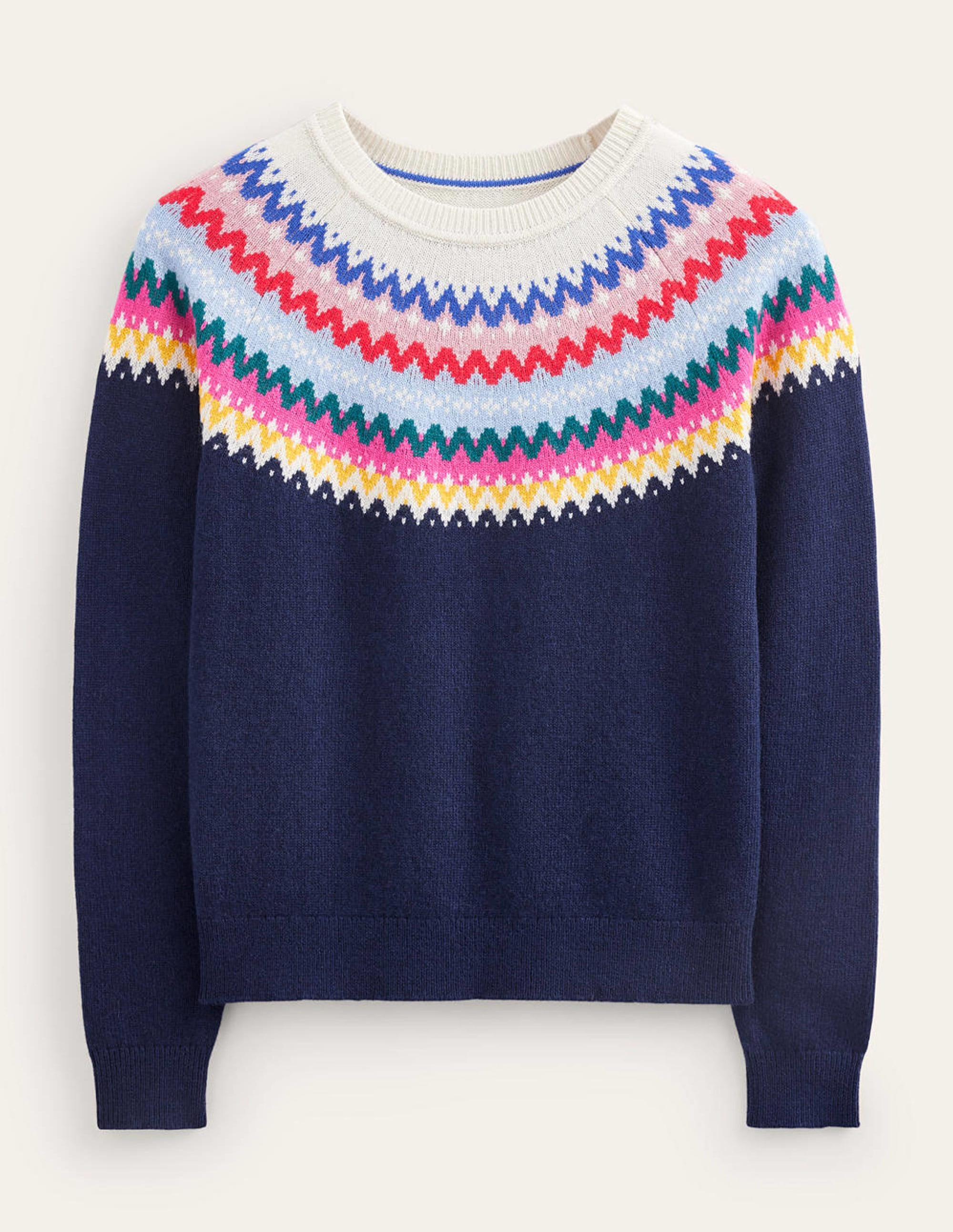 Edie Fair-Isle-Pullover-Klassisches Marineblau Fair-Isle - Image 11
