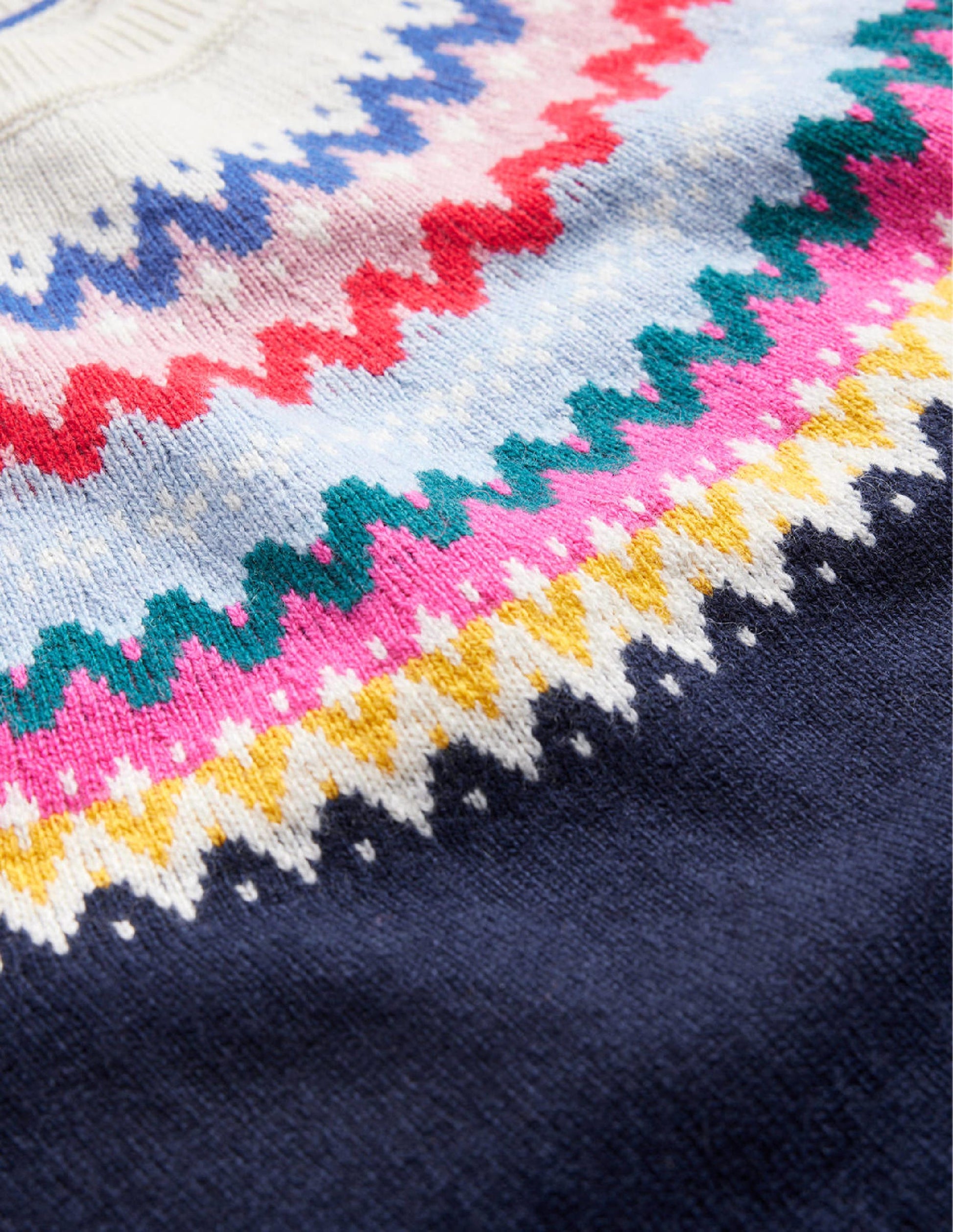 Edie Fair-Isle-Pullover-Klassisches Marineblau Fair-Isle-12
